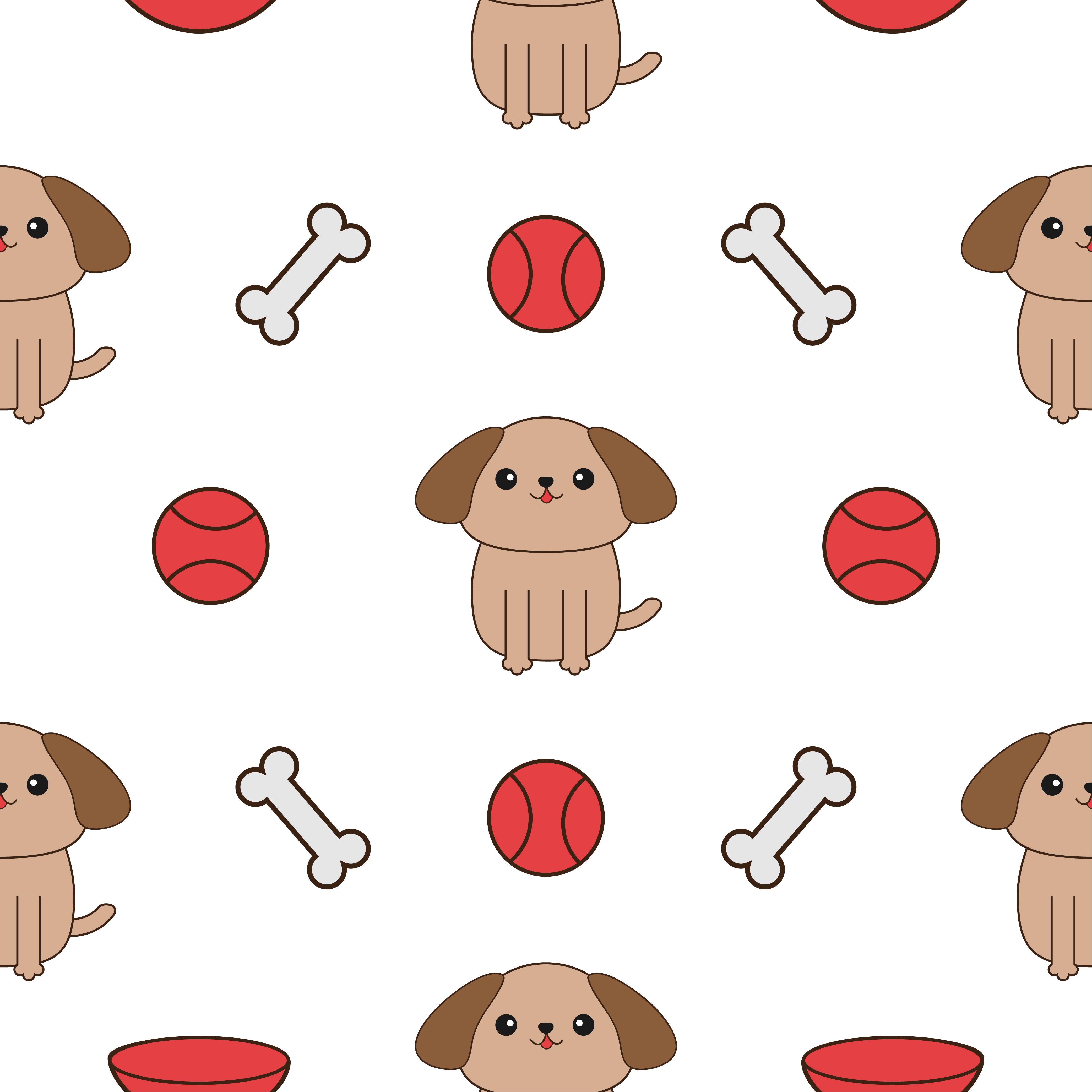 Seamless Pattern with dog and cat