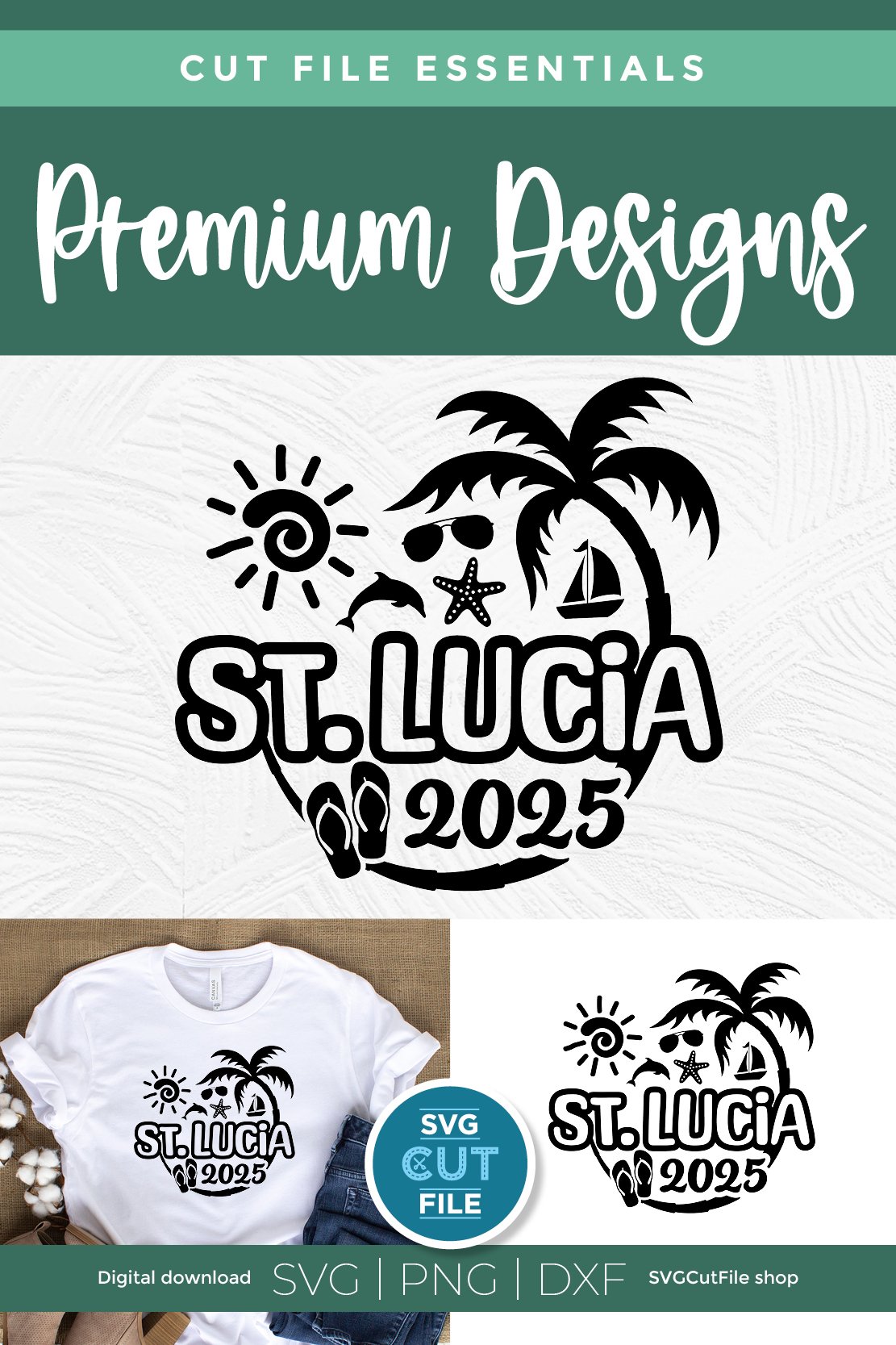 2025 St Lucia svg - Great for a St Lucia Vacation or Trip