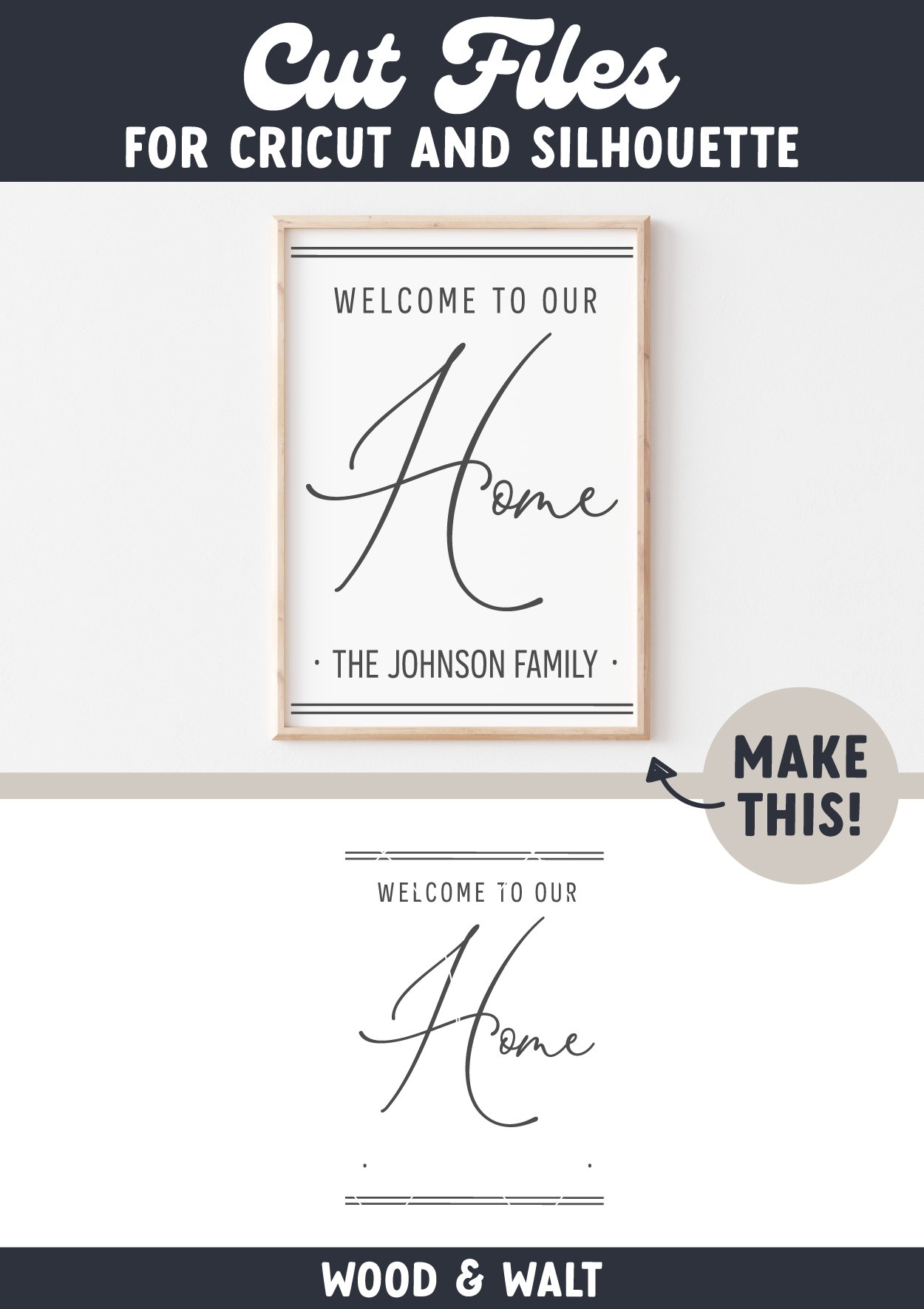 Modern Welcome To Our Home SVG | Family Last Name SVG