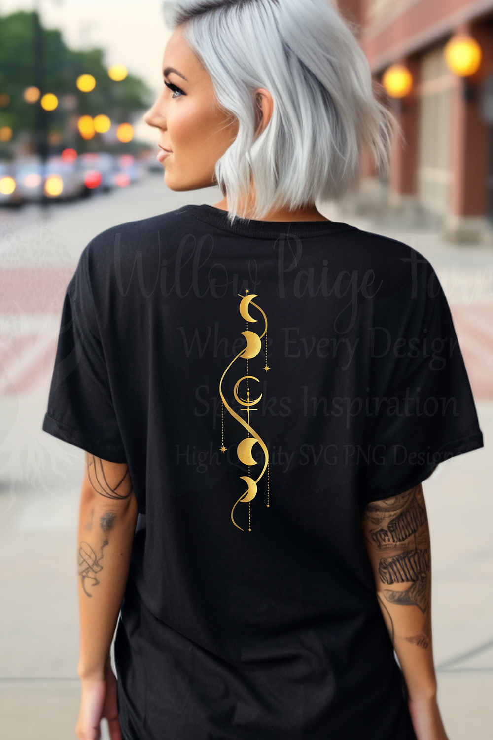 Celestial Moon Phase | Boho Witchy Crescent Moon Design