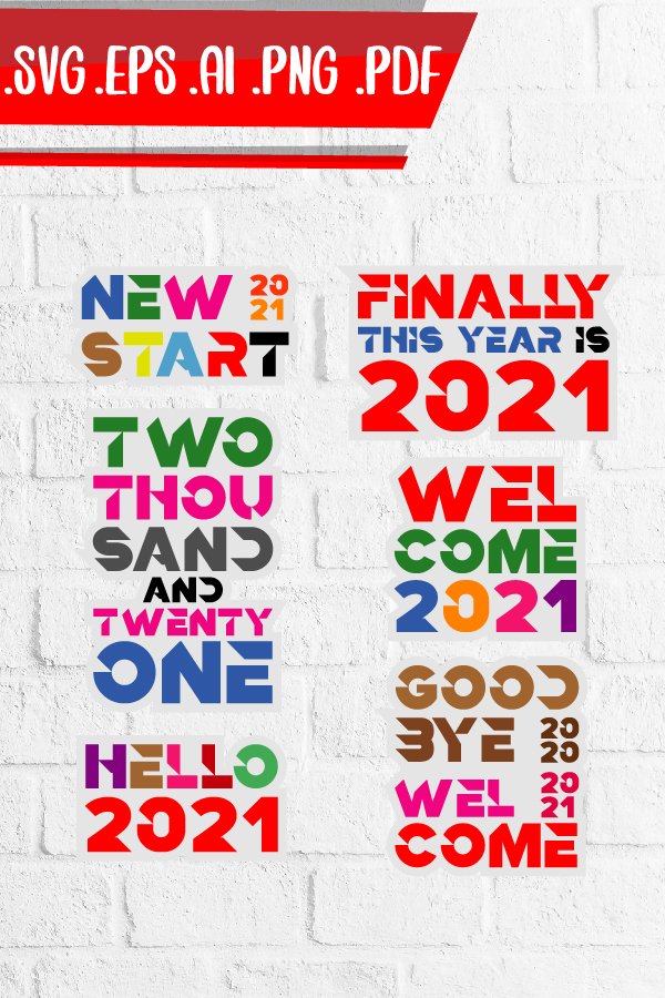 Years Sticker Bundle New Year Sticker Bundle svg eps png ai pdf