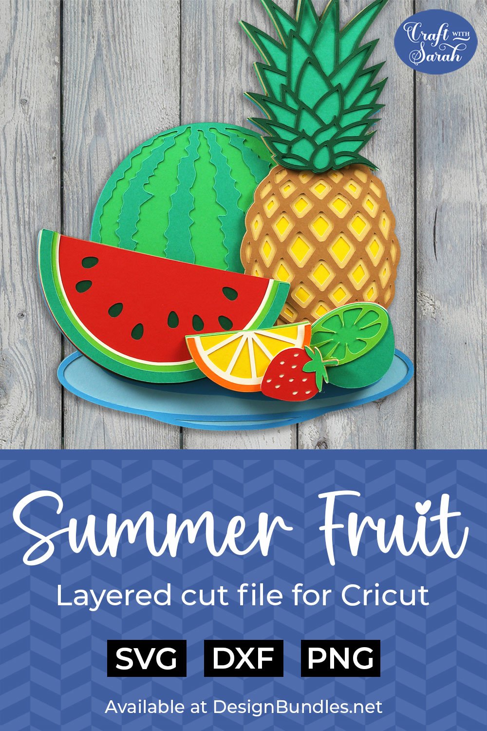 Summer Fruits SVG | Layered Watermelon & Pineapple SVG
