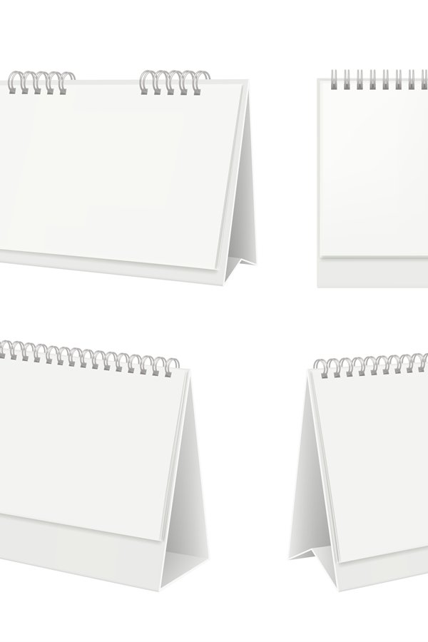 Desk calendar. Organizer with blank pages diary calendar on