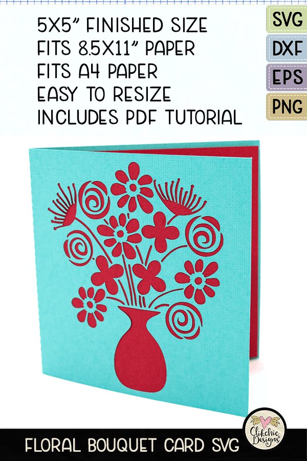 Floral Bouquet Get Well Soon Card SVG Cutting File