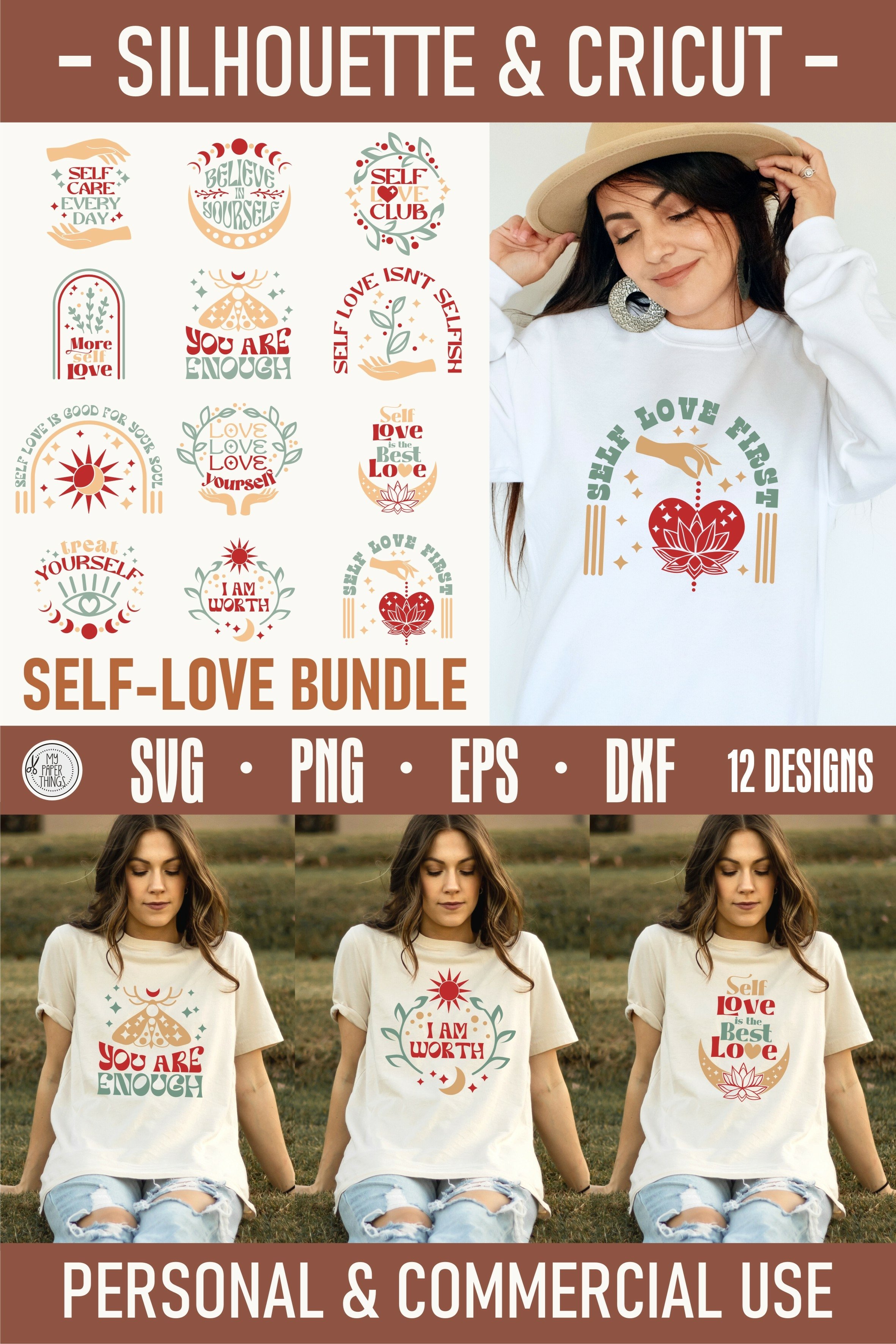 Self Love SVG Bundle | Inspirational Quote | Self Care Quote