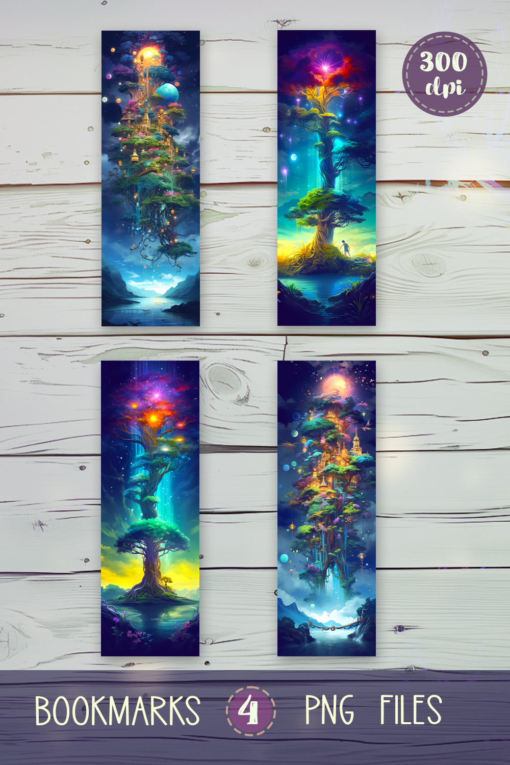 Bookmarks design - Fantasy World- Giant Tree.