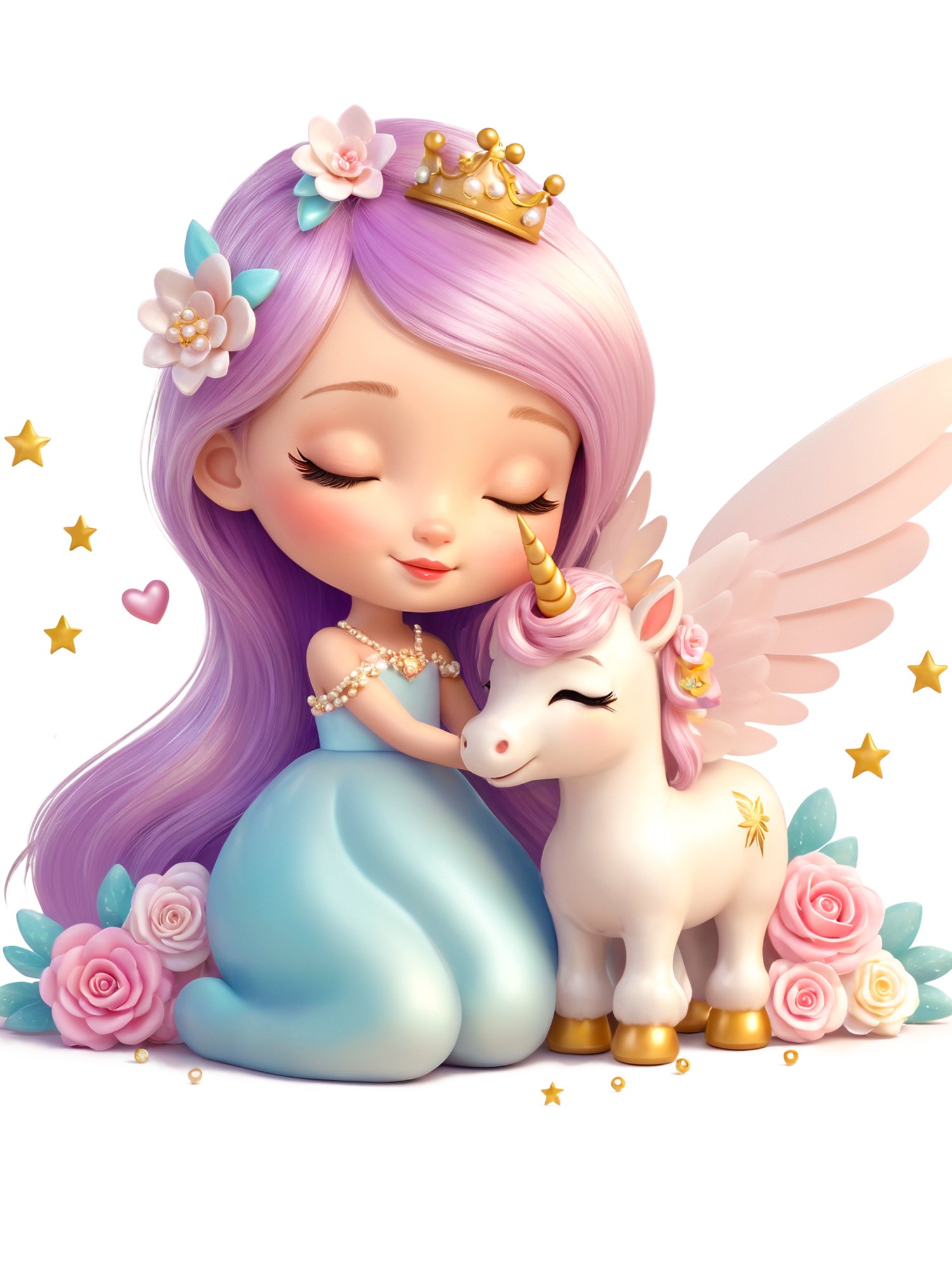 Disney Princess and Unicorn Cute Cartoon Art, Clipart Png