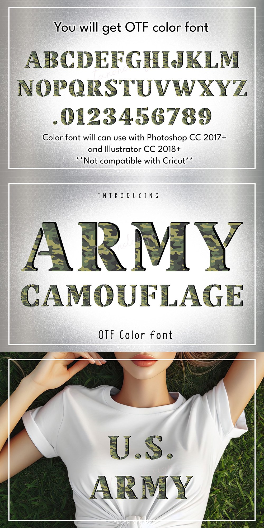 Army Camouflage Military Color font