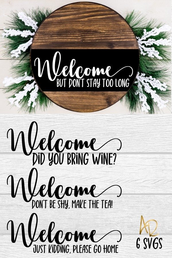 Funny Sign Set 6 designs for wooden rounds mats