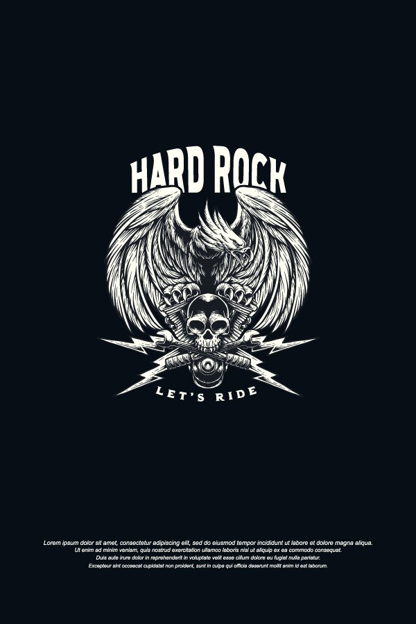 Eagle Skull Logo Illustration Vintage Template (1565812)
