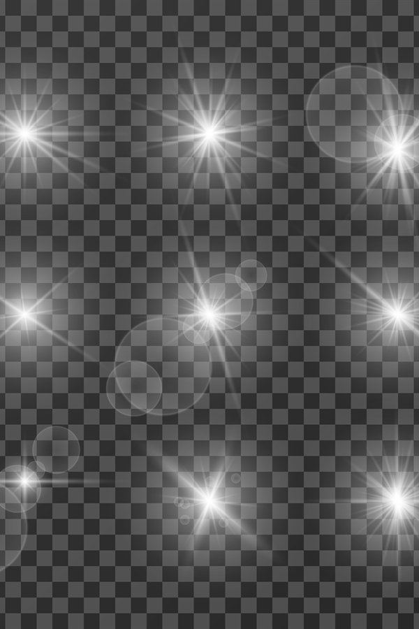 Lens effects. Camera flash light, flare. White light spot gl