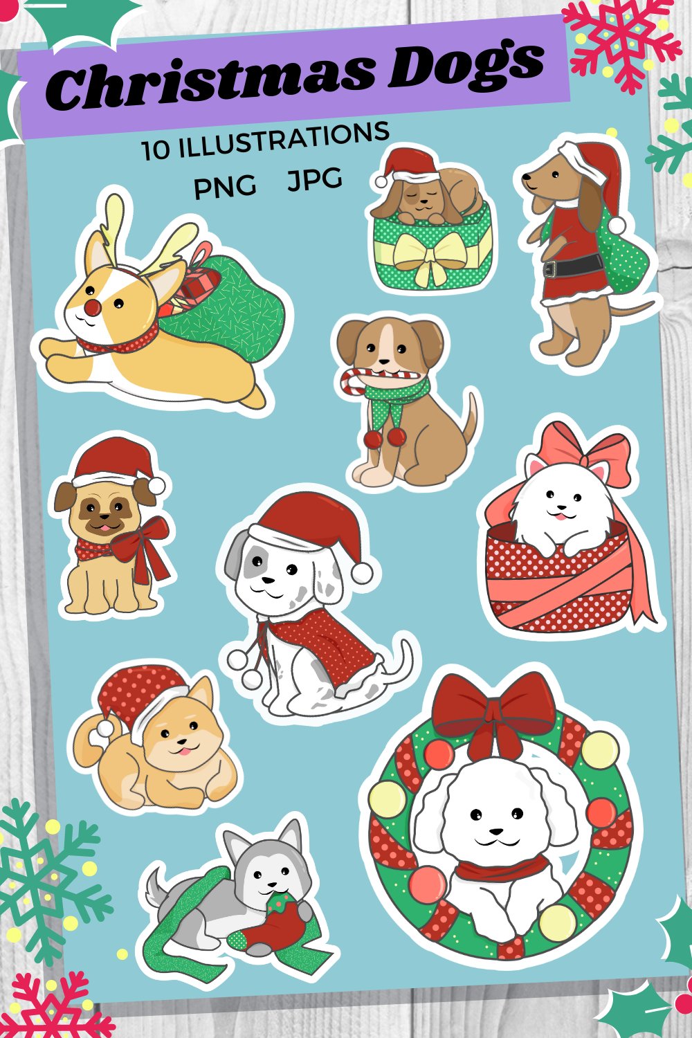 Christmas Dog Dog Sticker Bundle (930803)