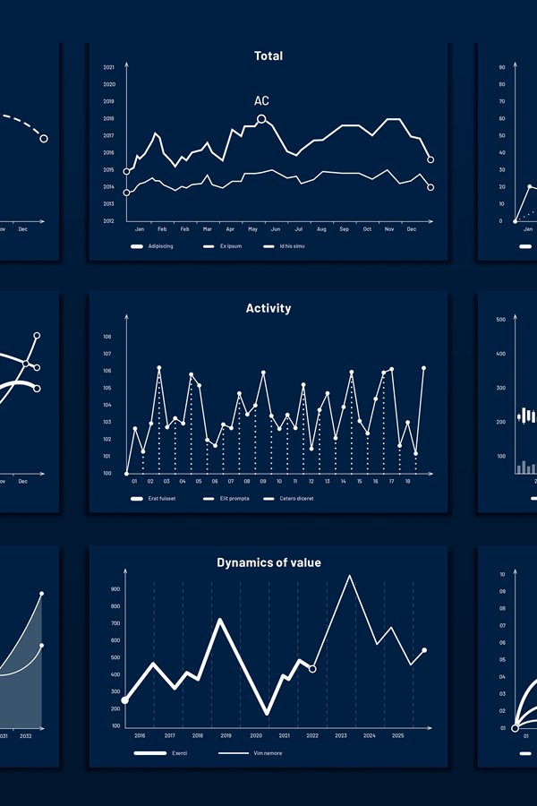 Data graphic charts. Maths coordinates graph, growth chart g