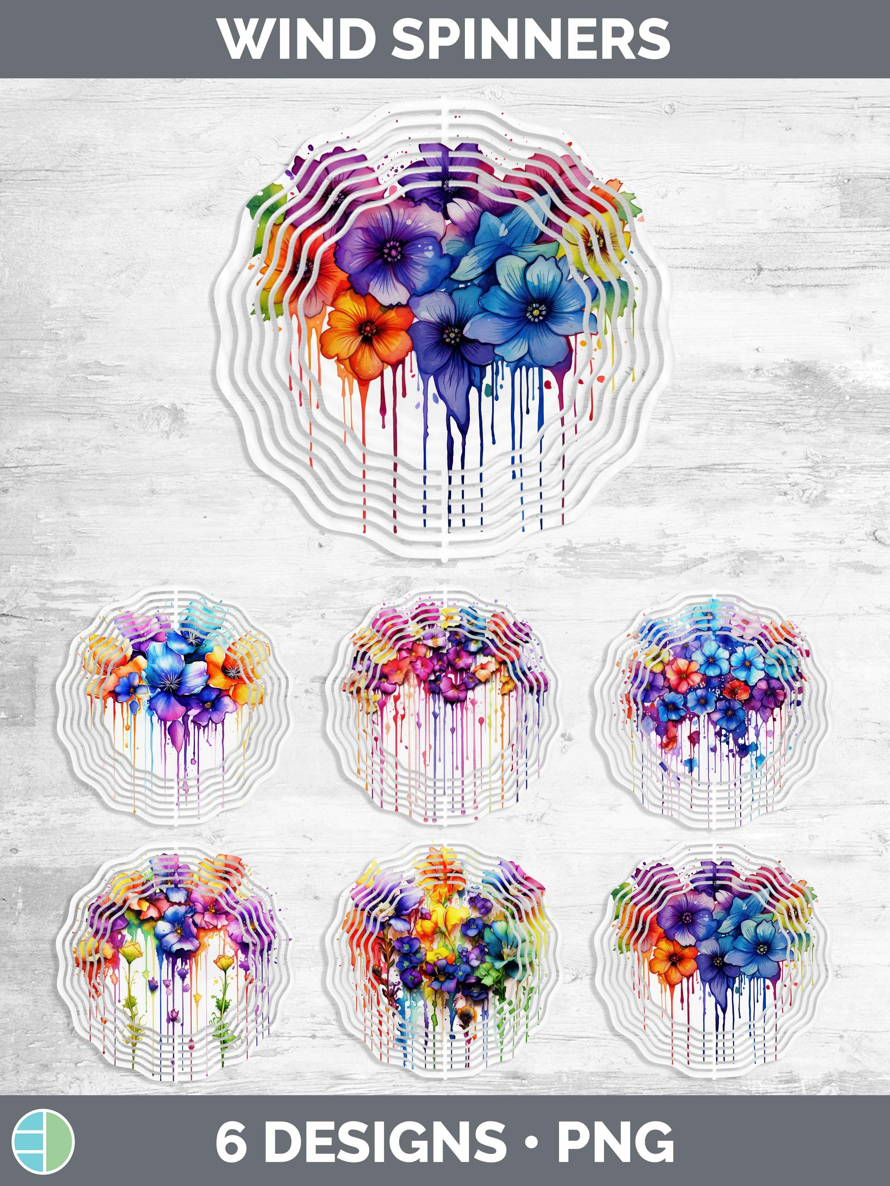 Watercolor Rainbow Violet Wind Spinner | Bundle Spinner Desi