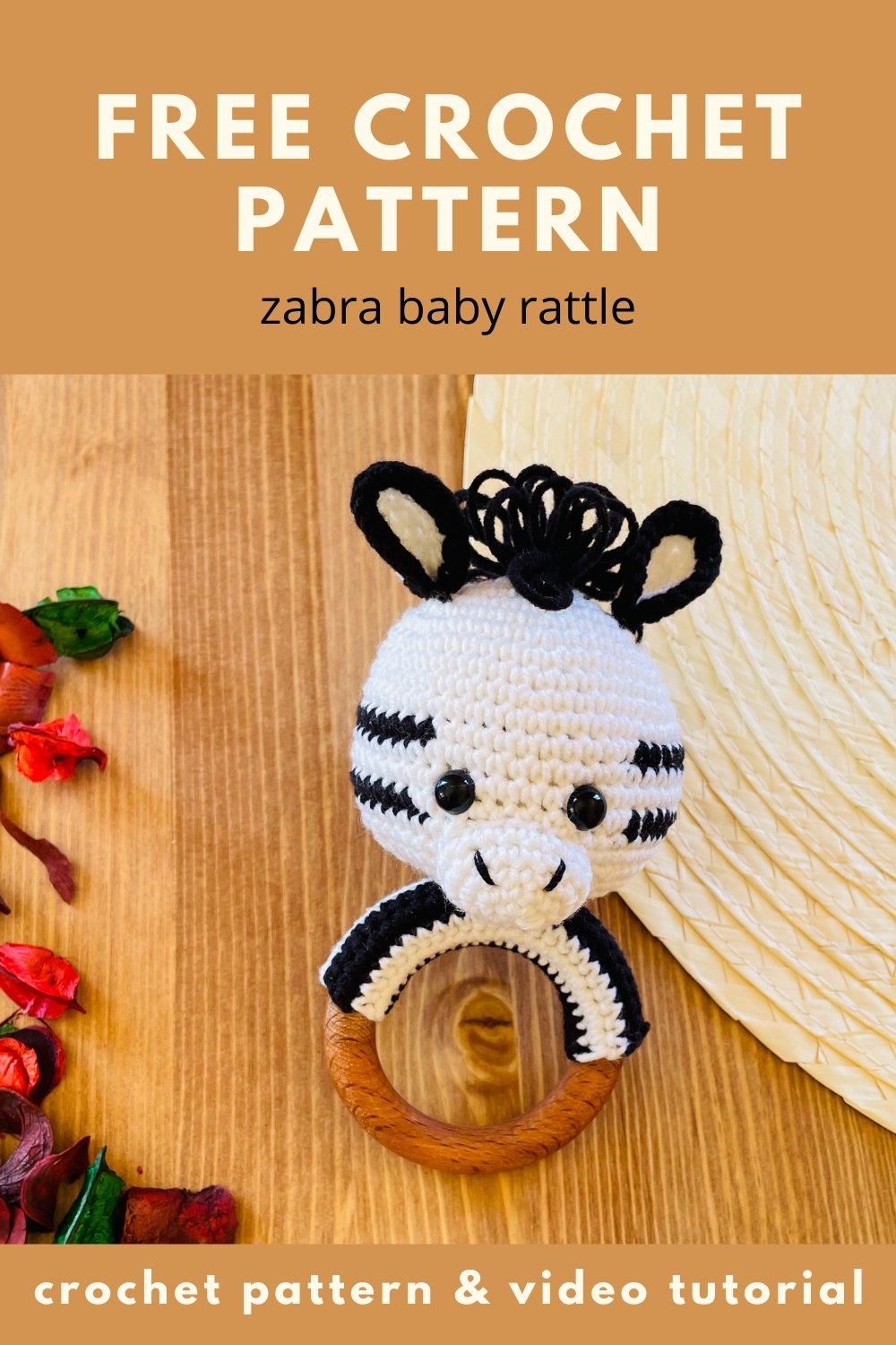 Crochet pattern baby rattle, amigurumi crochet pattern