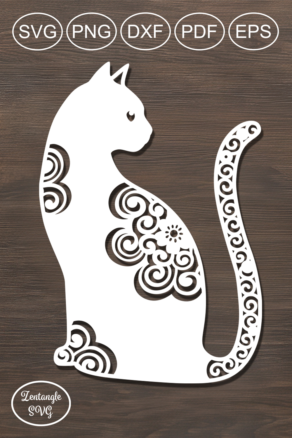Cat papercut, paper cutting template, laser cut (5478053)