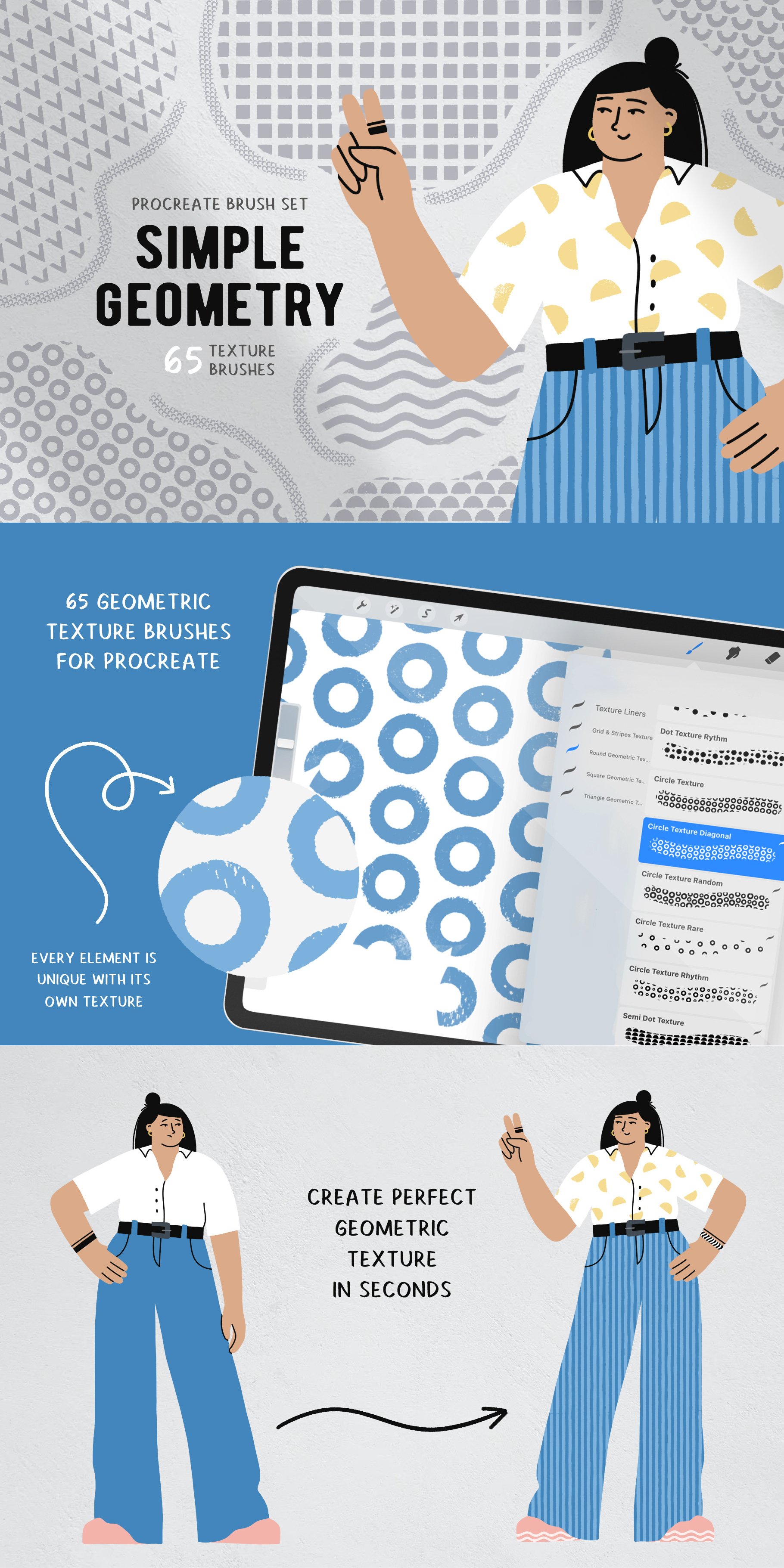 Simple Geometry Procreate Brushes (1542341)