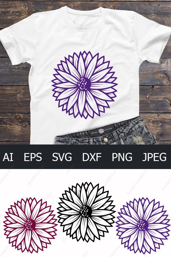 Sunflower svg, Flower silhouette, Botanical svg, Monogram (759017 Sunflower svg, Flower silhouette, Botanical svg, Monogram (759017