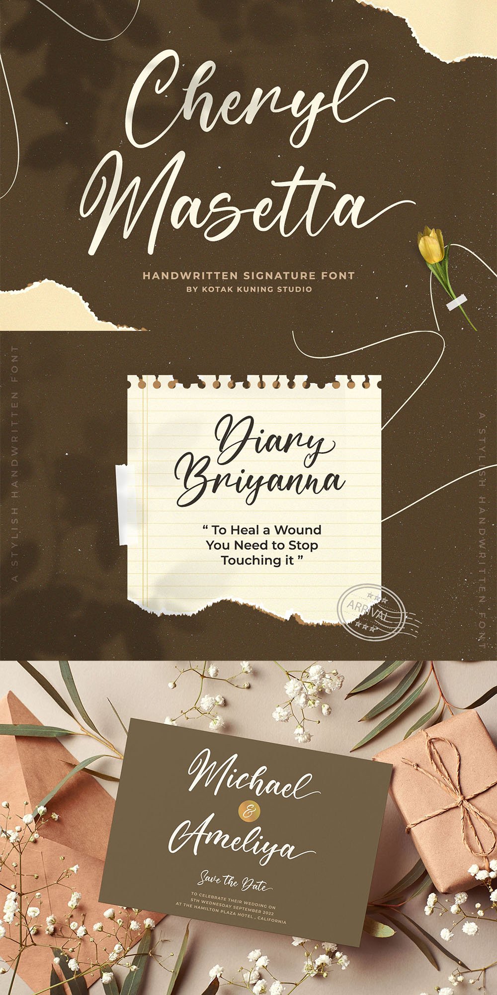Cheryl Script Modern Signature Script Font - Cheryl Masetta