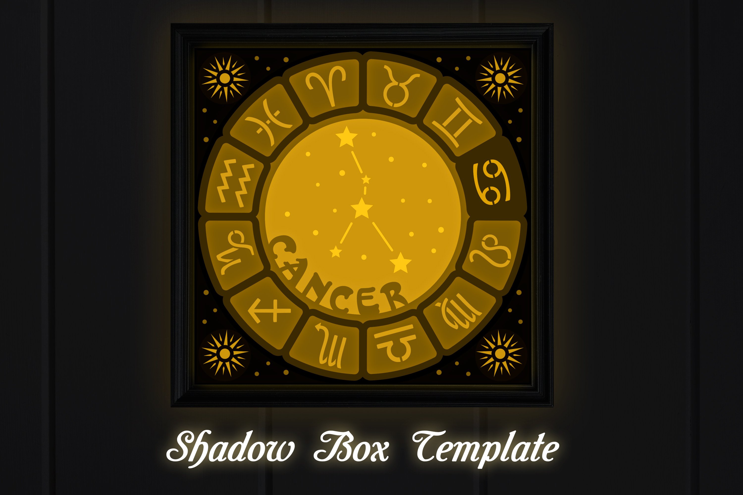 Cancer shadow box svg | Zodiac cancer svg