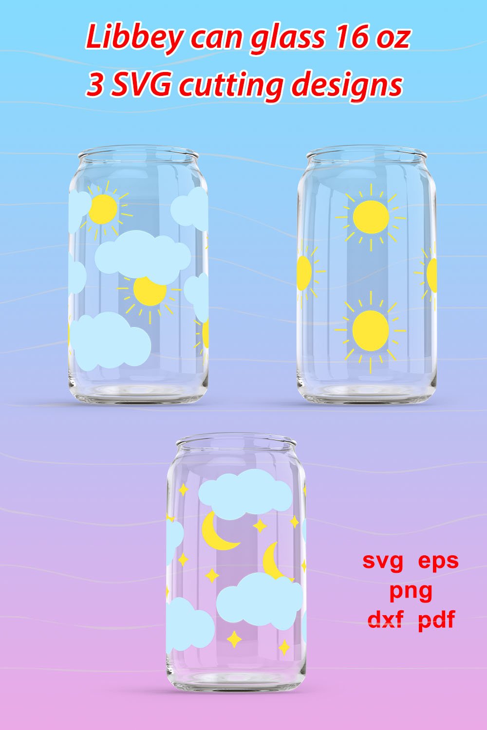 Can glass wrap svg| Libbey glass wrap bundle| sun moon svg