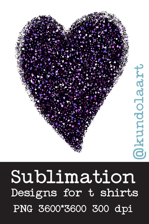 Heart glitter of love. PNG file for sublimation. Valentine's