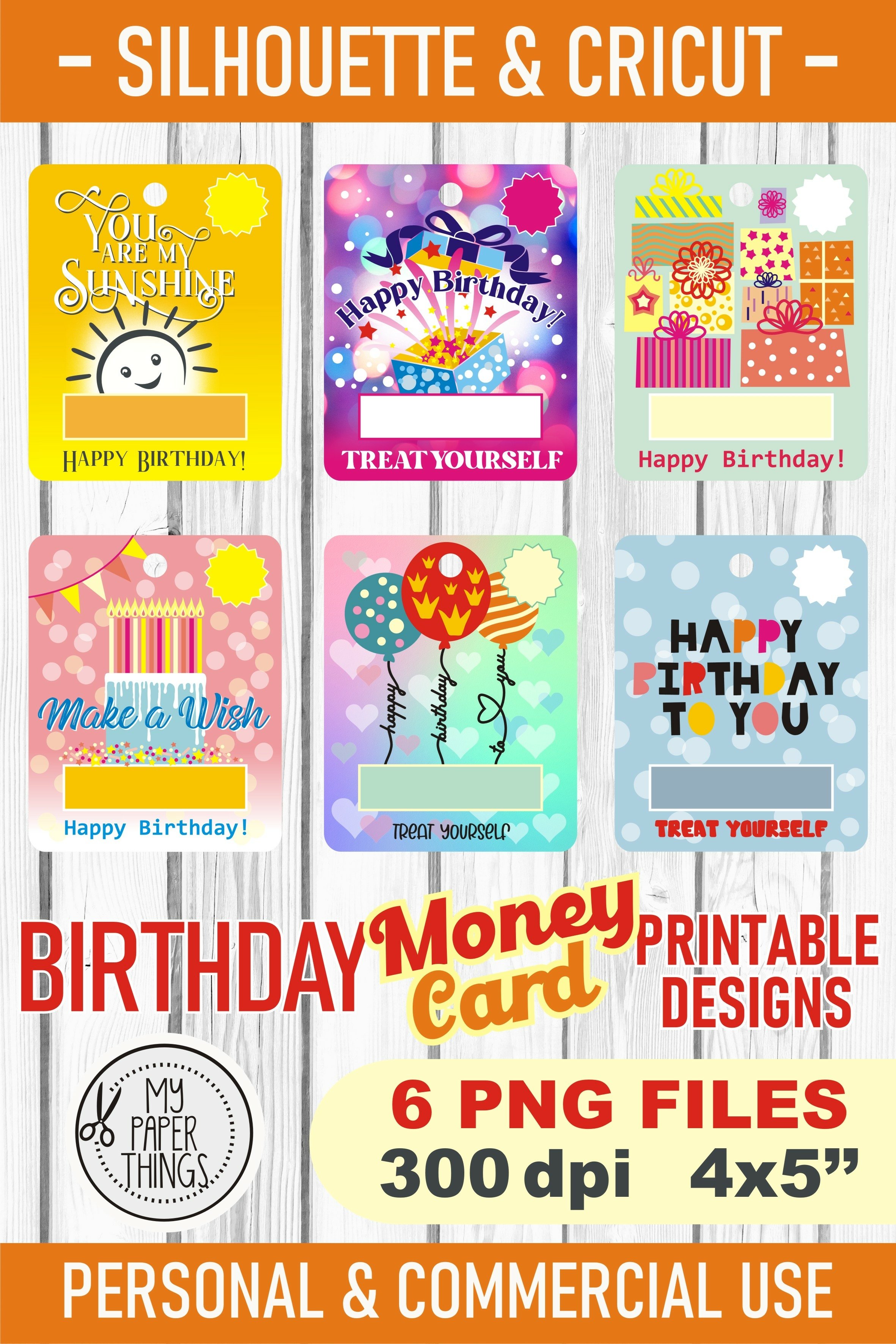 Birthday Money Card PNG Designs