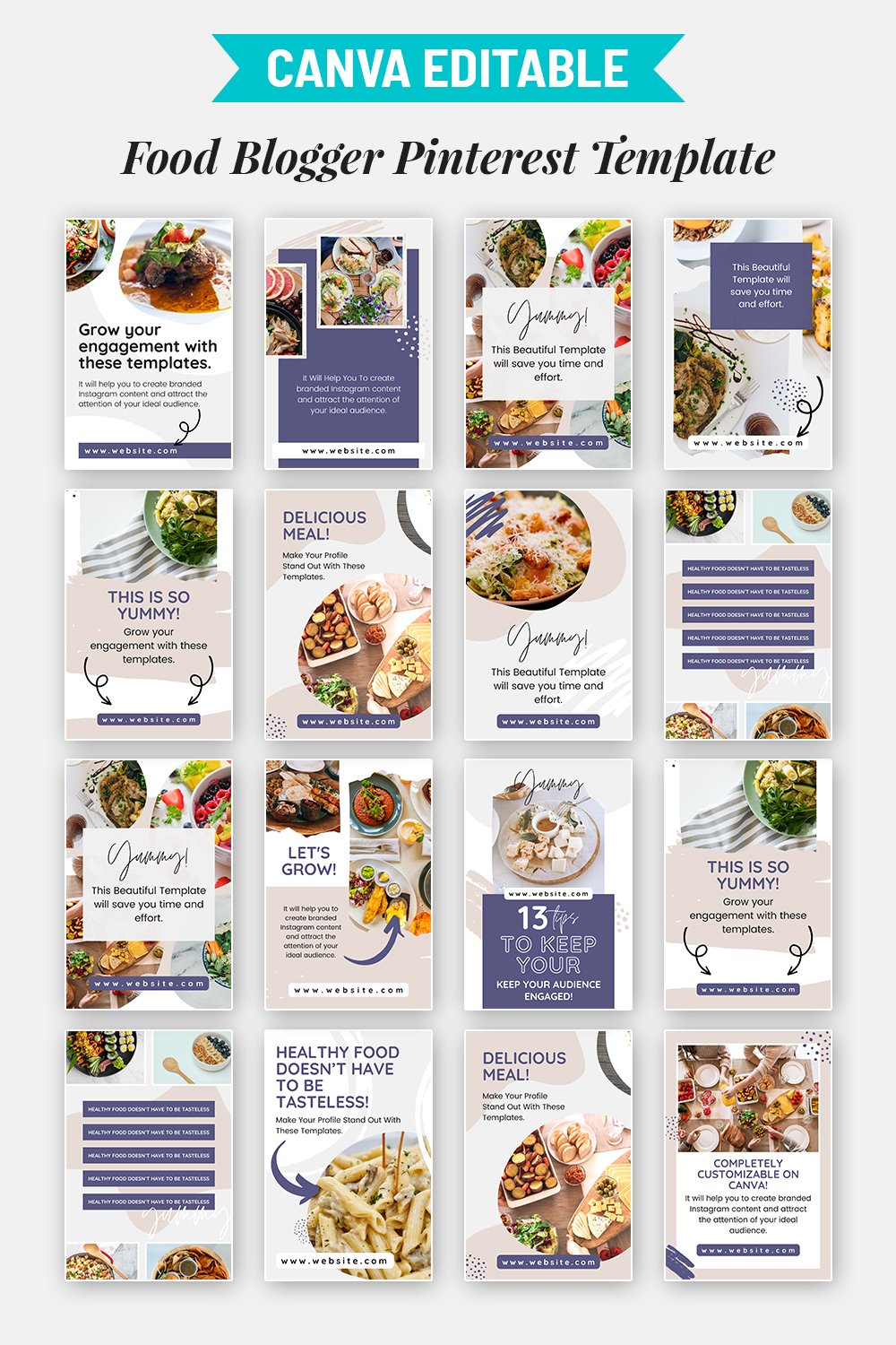 Customizable Food Blogger Pinterest Template For Business