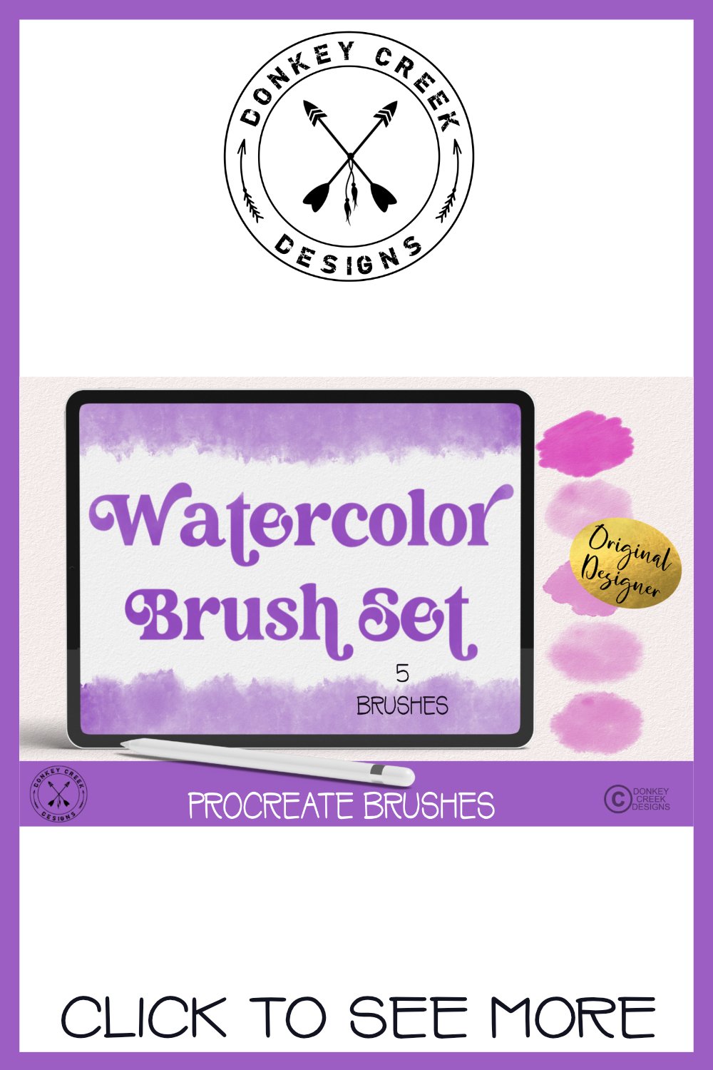 Watercolor Procreate Brush Set| Set of 5 Procreate Brushes