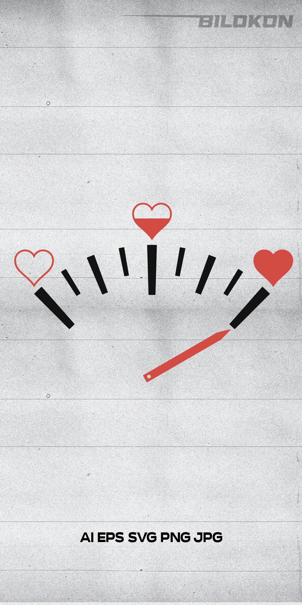 Love speedometer, Heart speedometer, Vector Illustration SVG