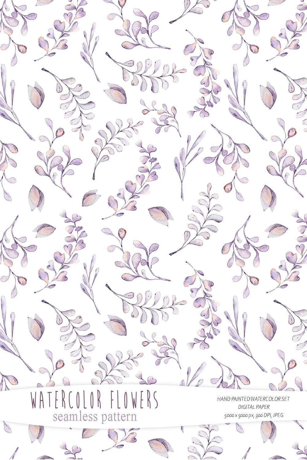 Watercolor eucalyptus seamless pattern. Digital paper