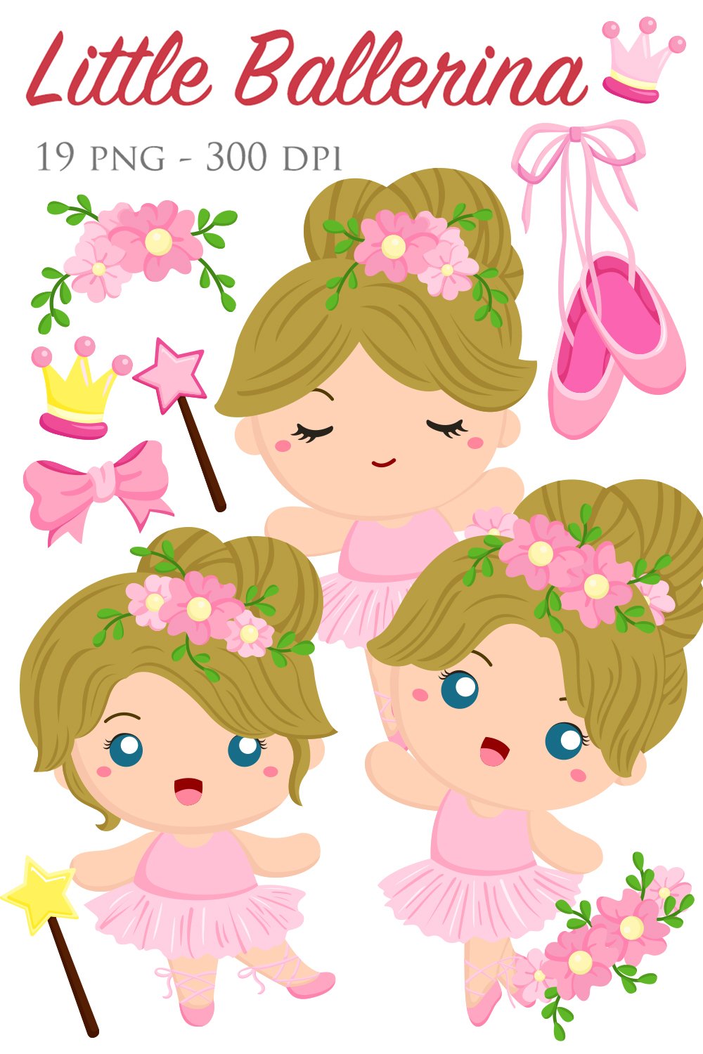 Cute Pink Little Ballerina Girl Ballet Illustration Vector