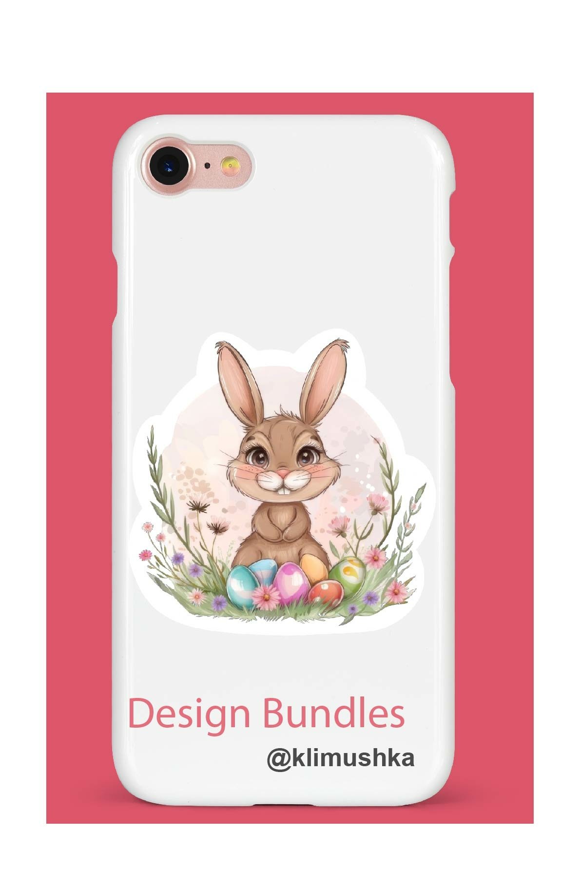 Spring Rabbit Sticker Bunny with Easter eggs sticker|Spring Rabbit sticker