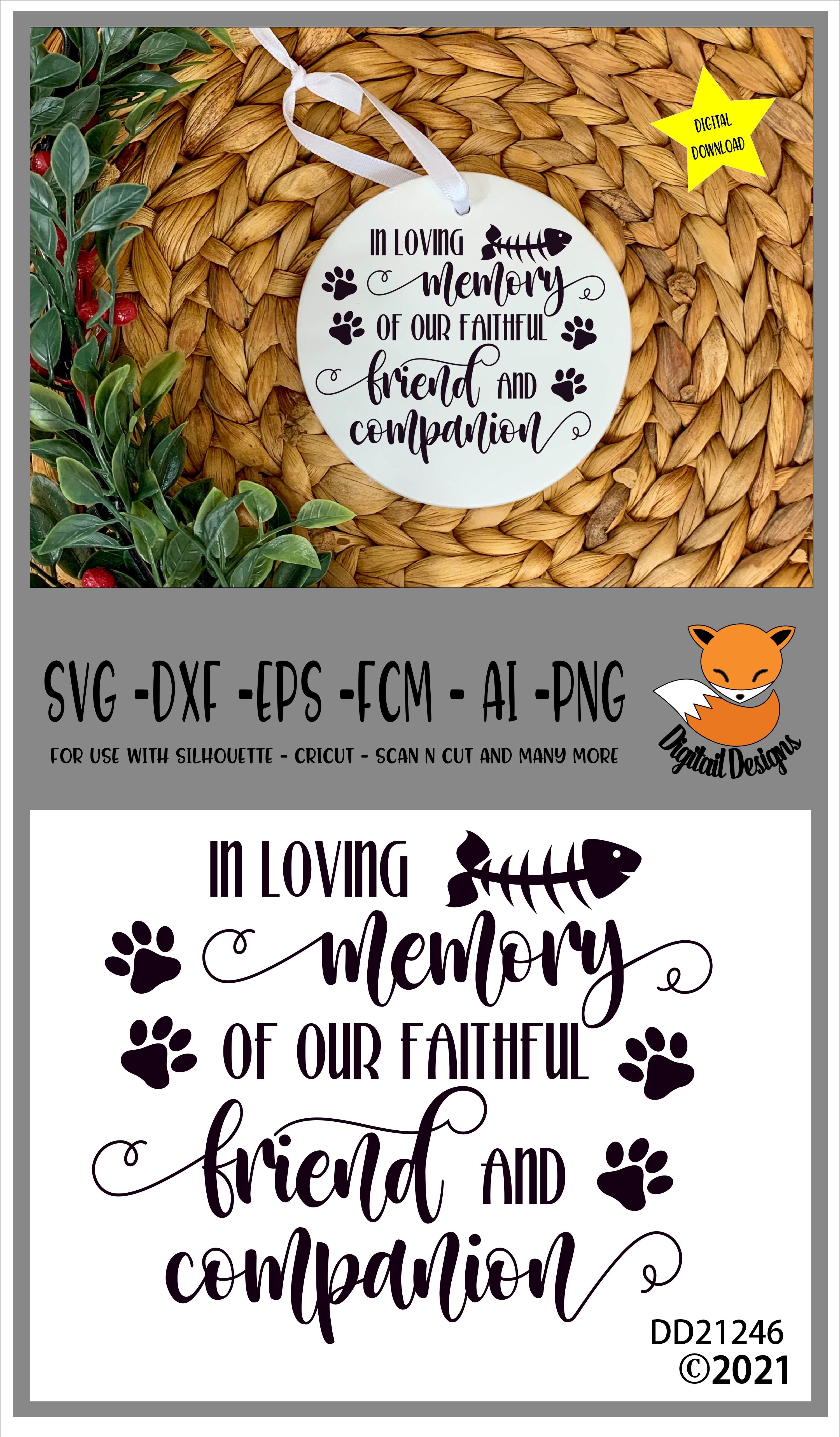 In Loving Memory Pet Cat Loss Memorial SVG