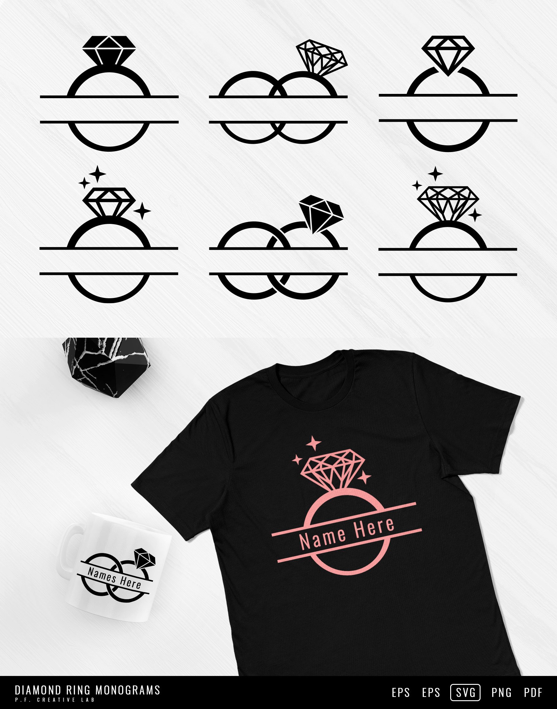 Diamond Rings Split Monograms Bundle