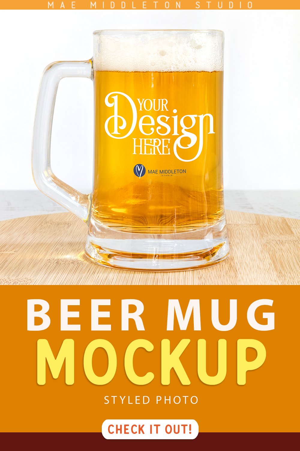 Glass Beer Mug Mockup Styled Photo