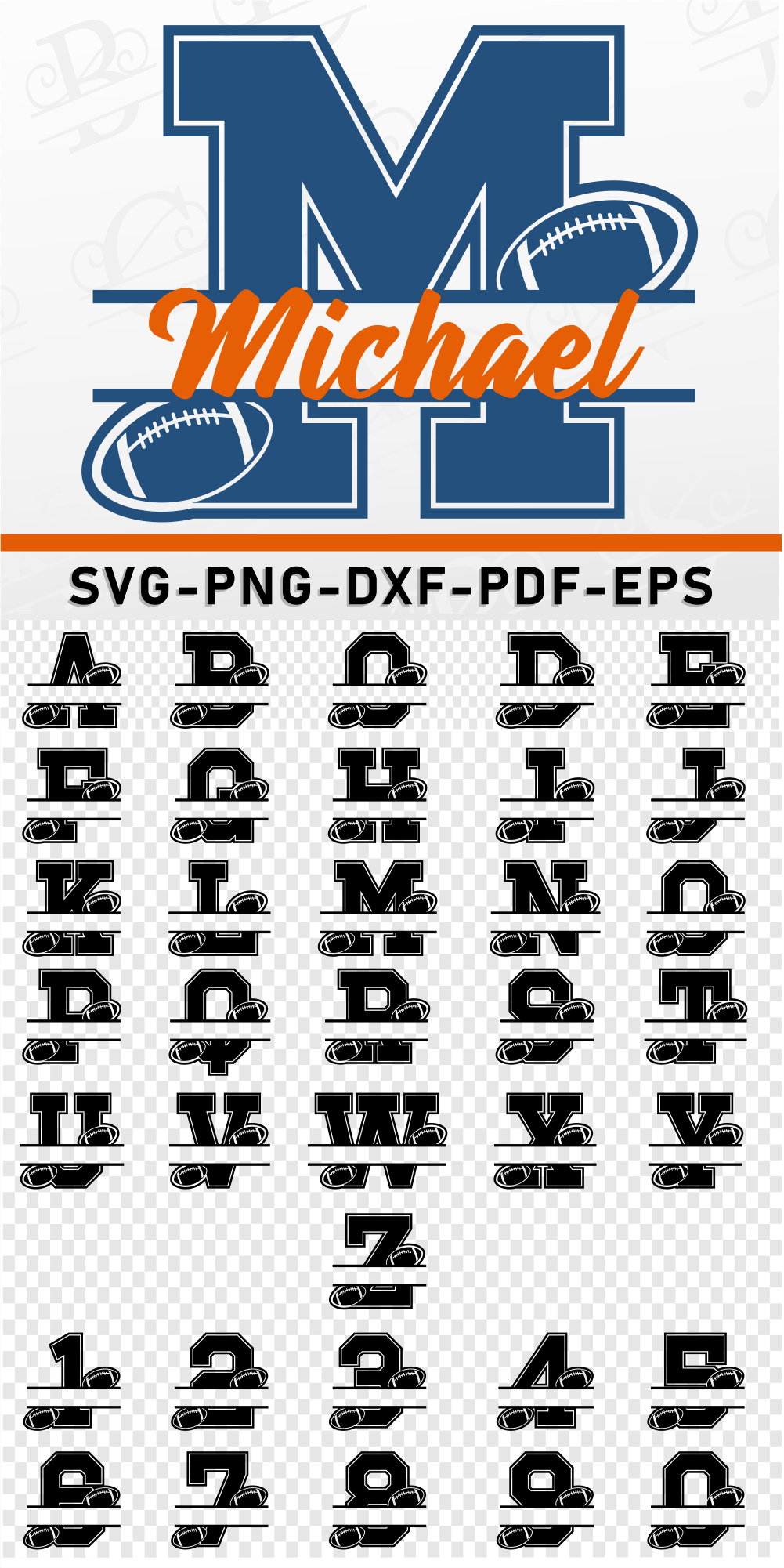 Football Jersey Split Font SVG Cut Files, Varsity Letters