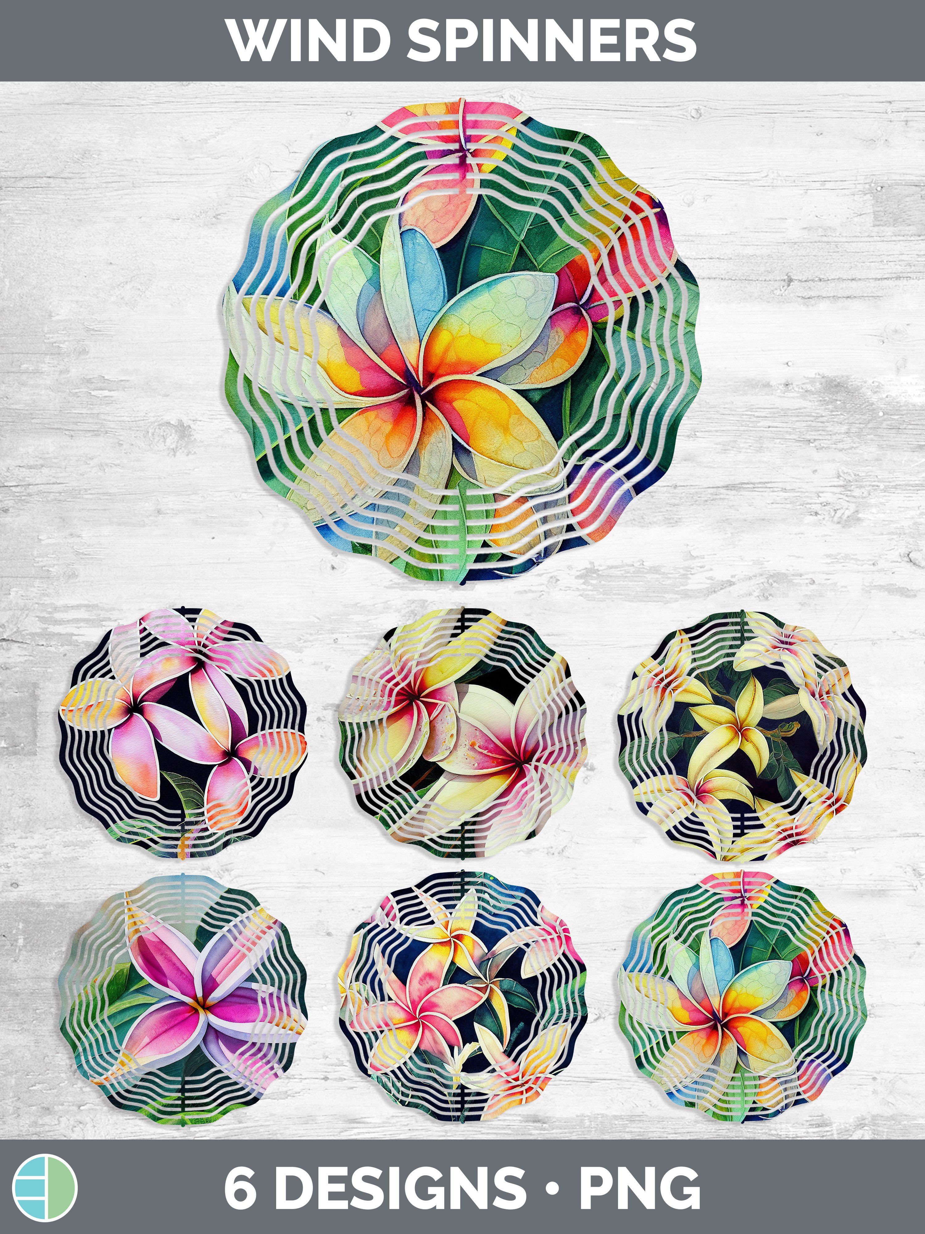 Plumerias Wind Spinner | Sublimation Designs Bundle