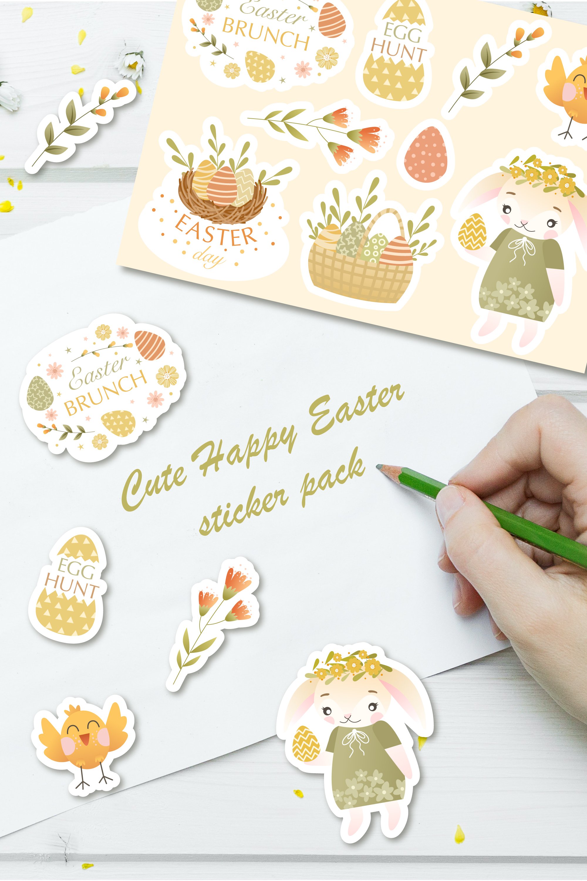 Cute Easter sticker pack | 9 Different Designs | SVG image