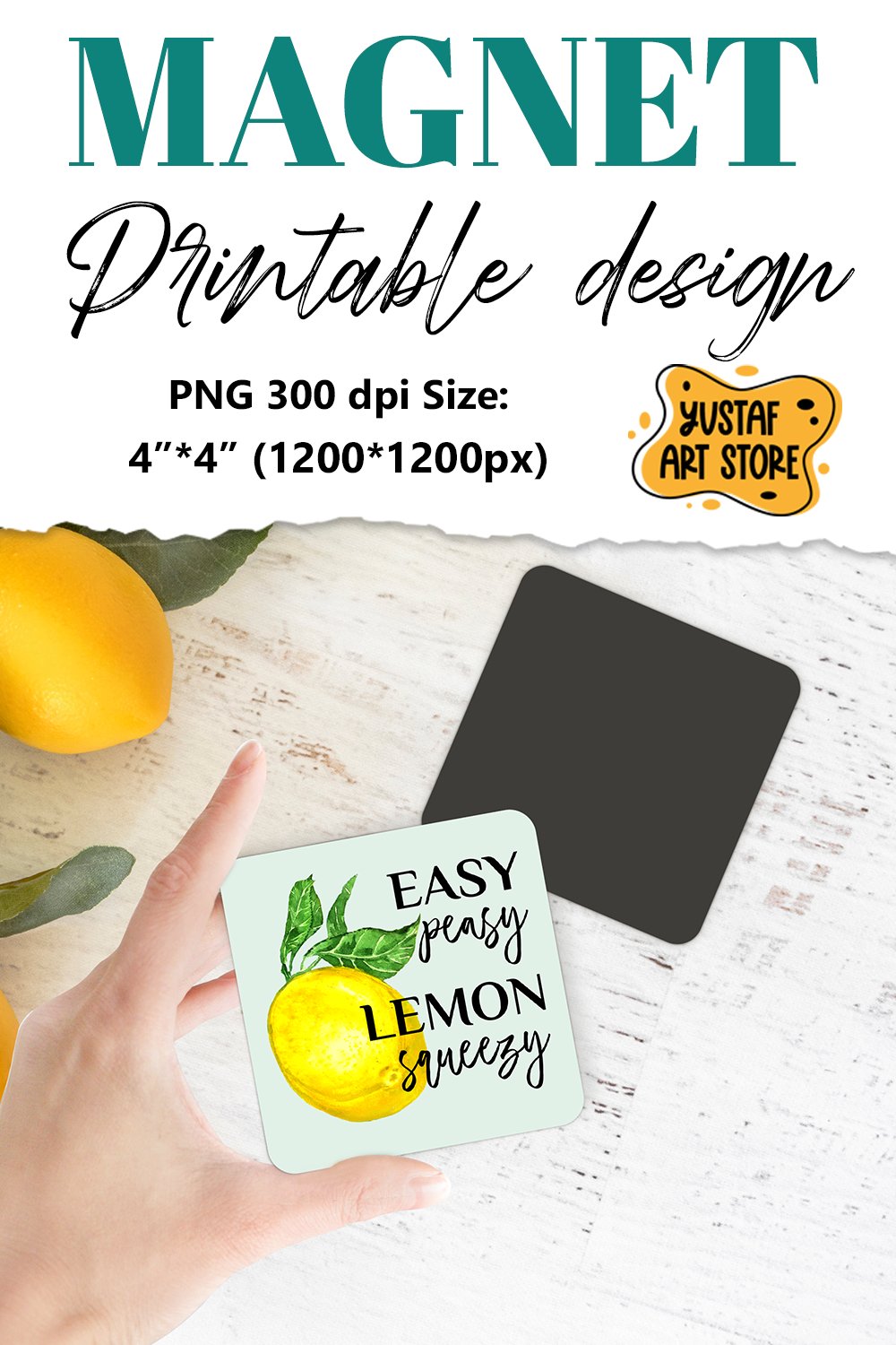 Lemon Magnets Lemon magnet printable. Easy peasy lemon squeezy magnet PNG