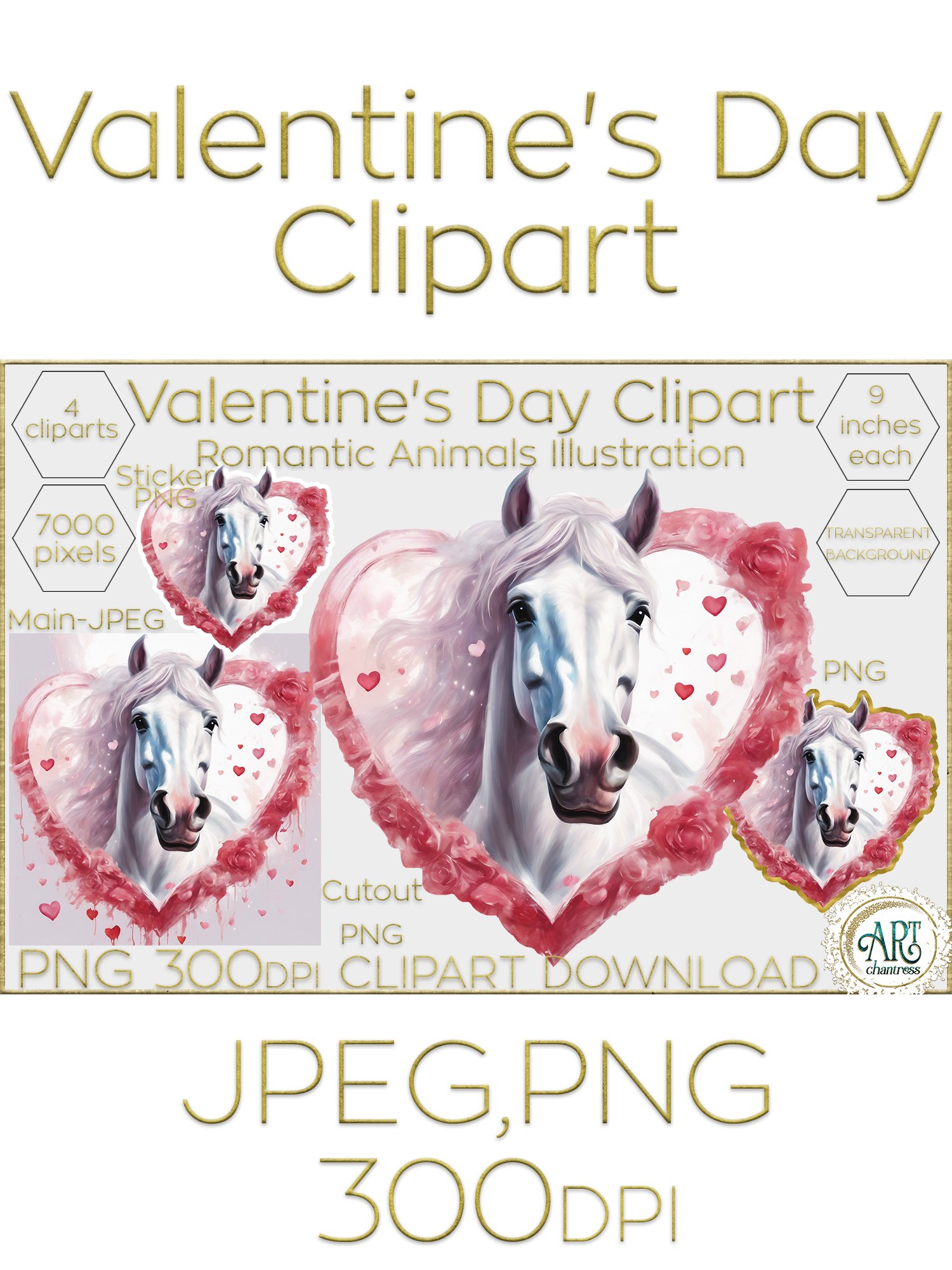 Sweet Horse Clipart Valentines Day Clipart Animals Graphics