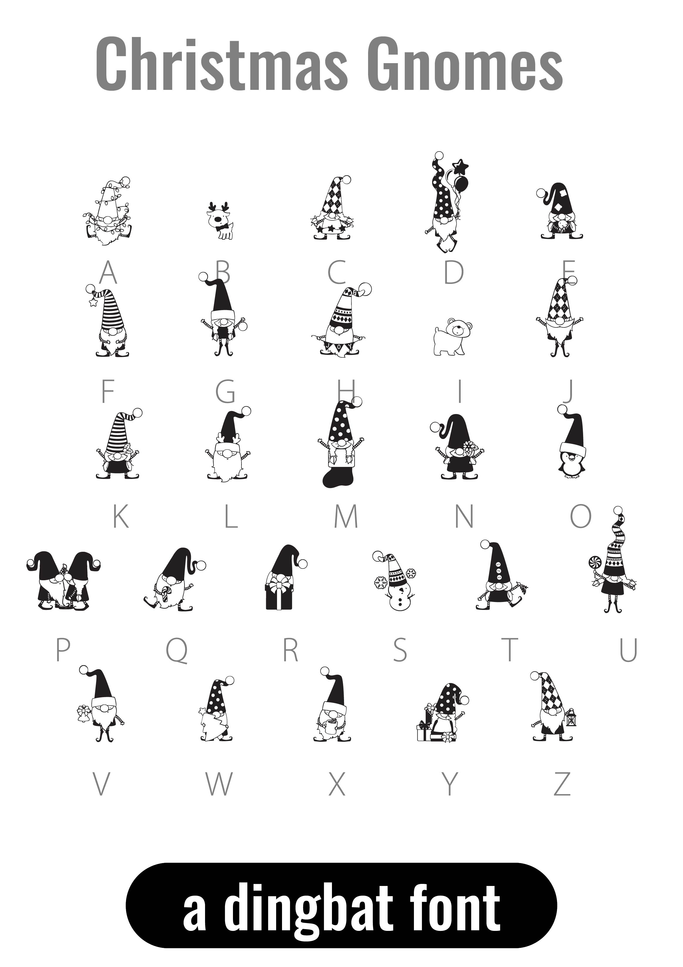 Two Christmas Dingbat Fonts with 52 creative images