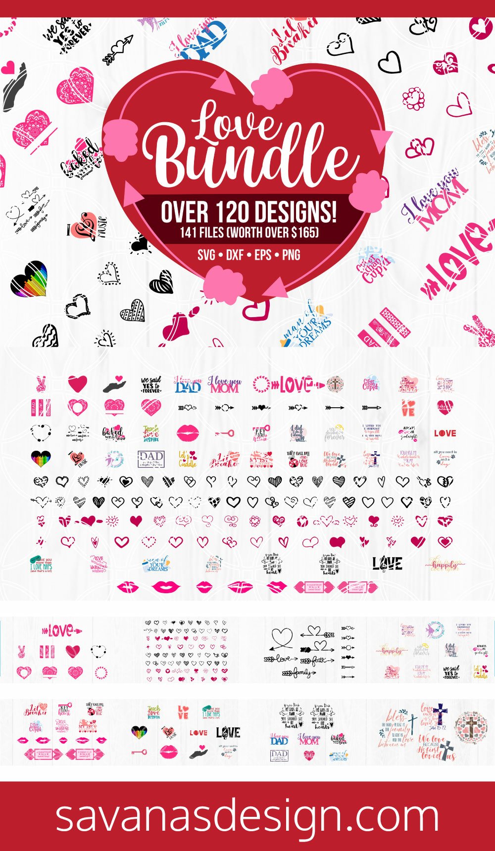 Valentines Day SVG Bundle Love Cut Files for Vinyl Decals
