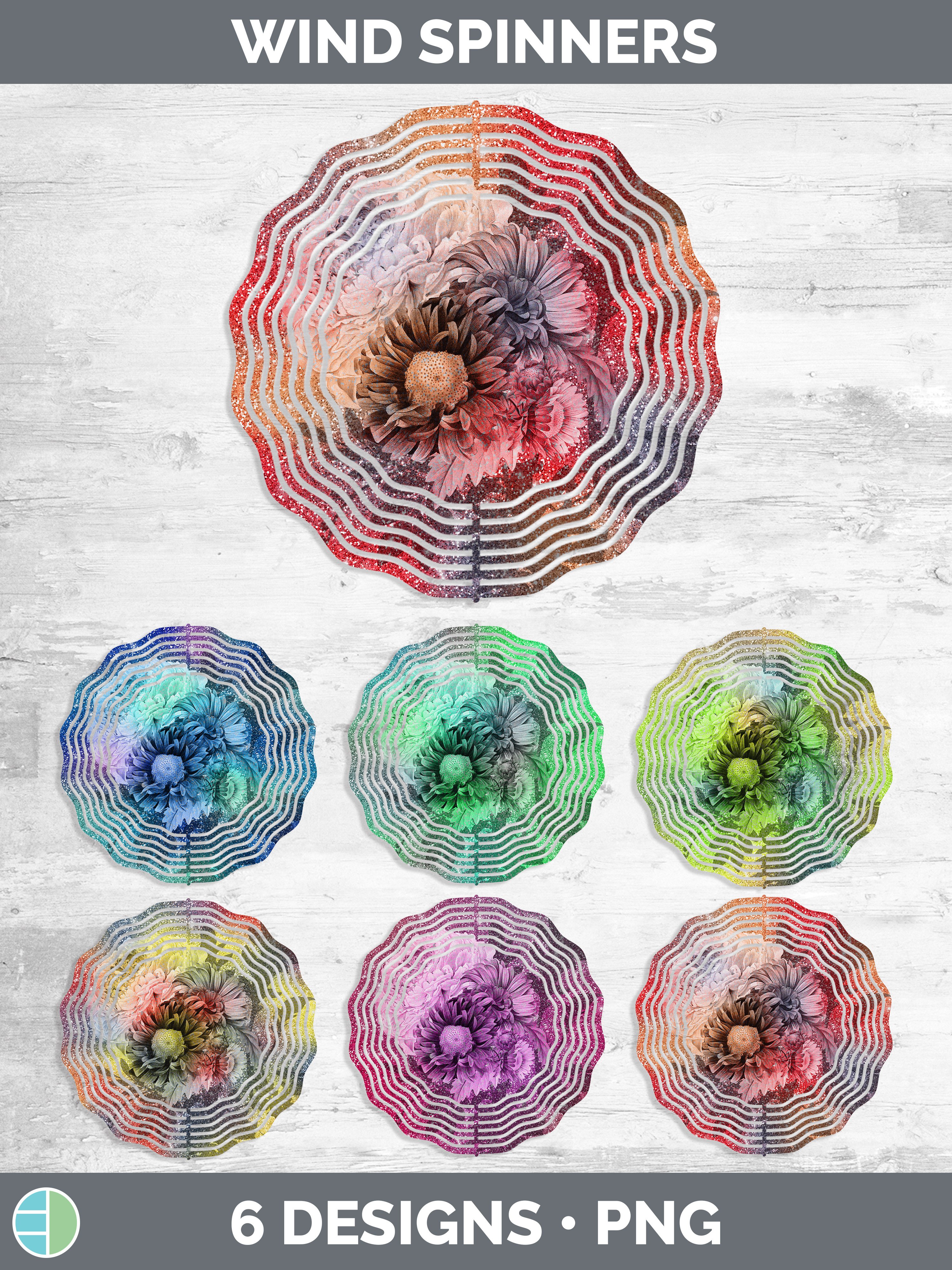 Botanical Wind Spinner | Sublimation Designs Bundle