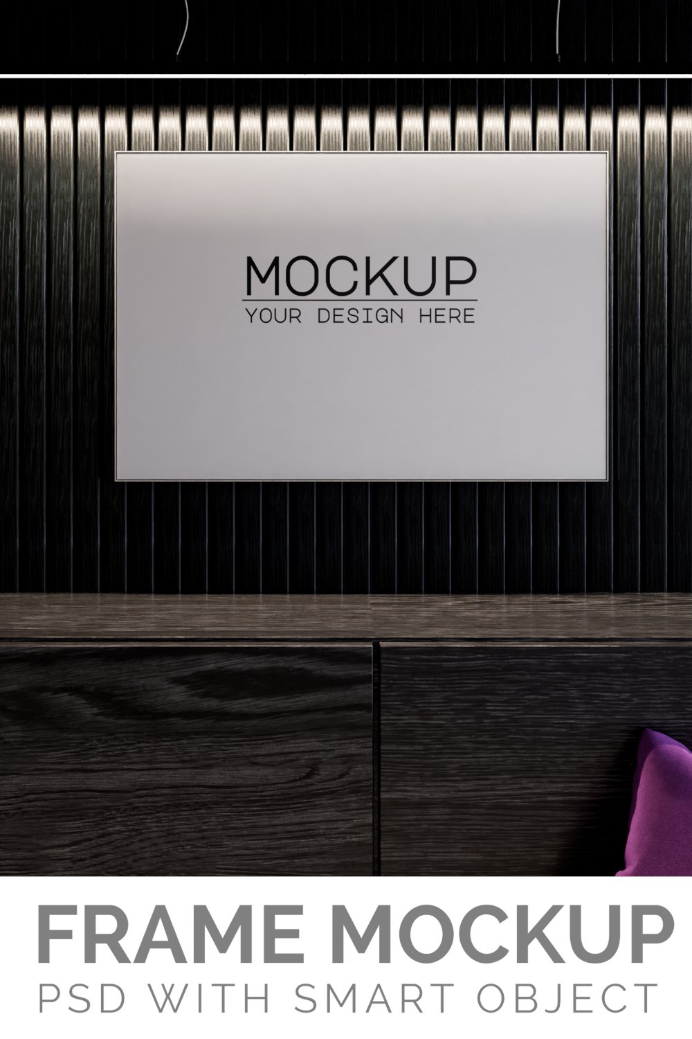 Poster frame realistic mockup PSD with smart (2482917)