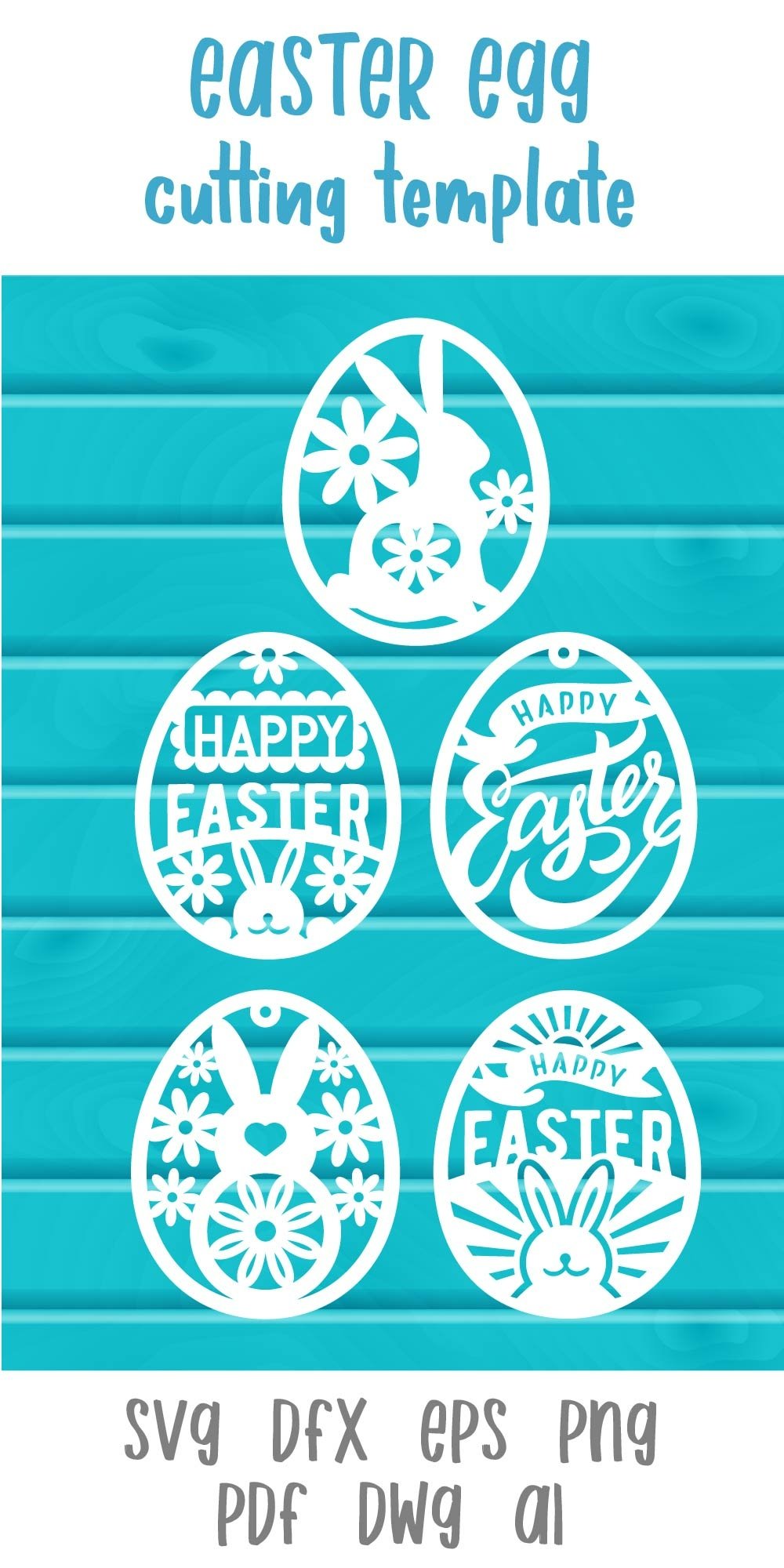 Happy Easter Egg paper cut template. Egg Hunter bunny SVG