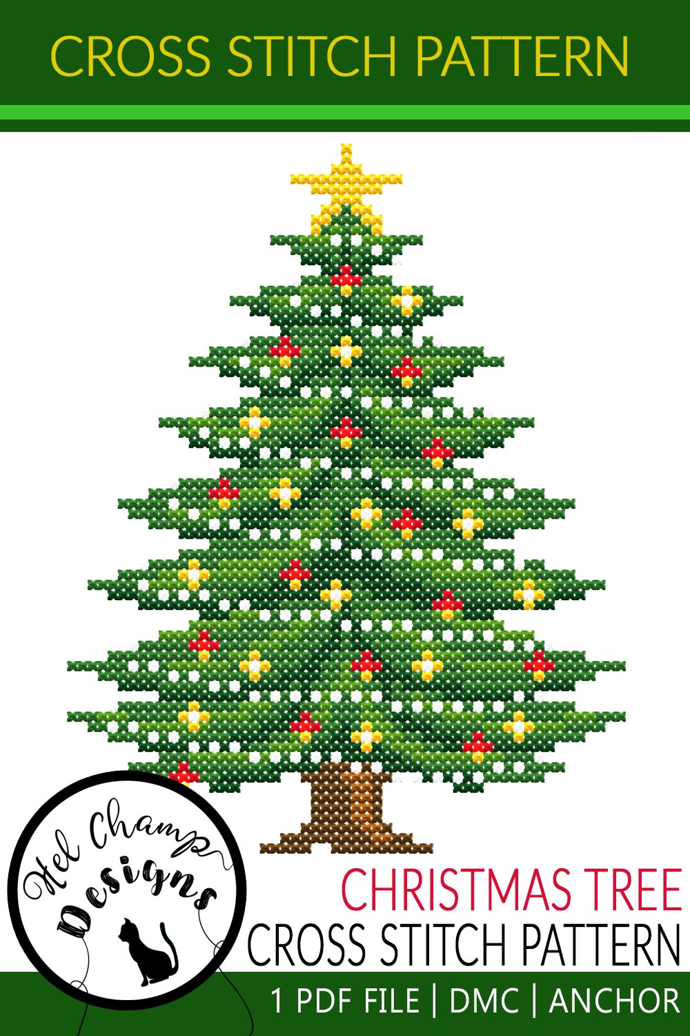 Cross Stitch pattern - Christmas Tree for Printable Free Christmas Tree Cross Stitch Patterns