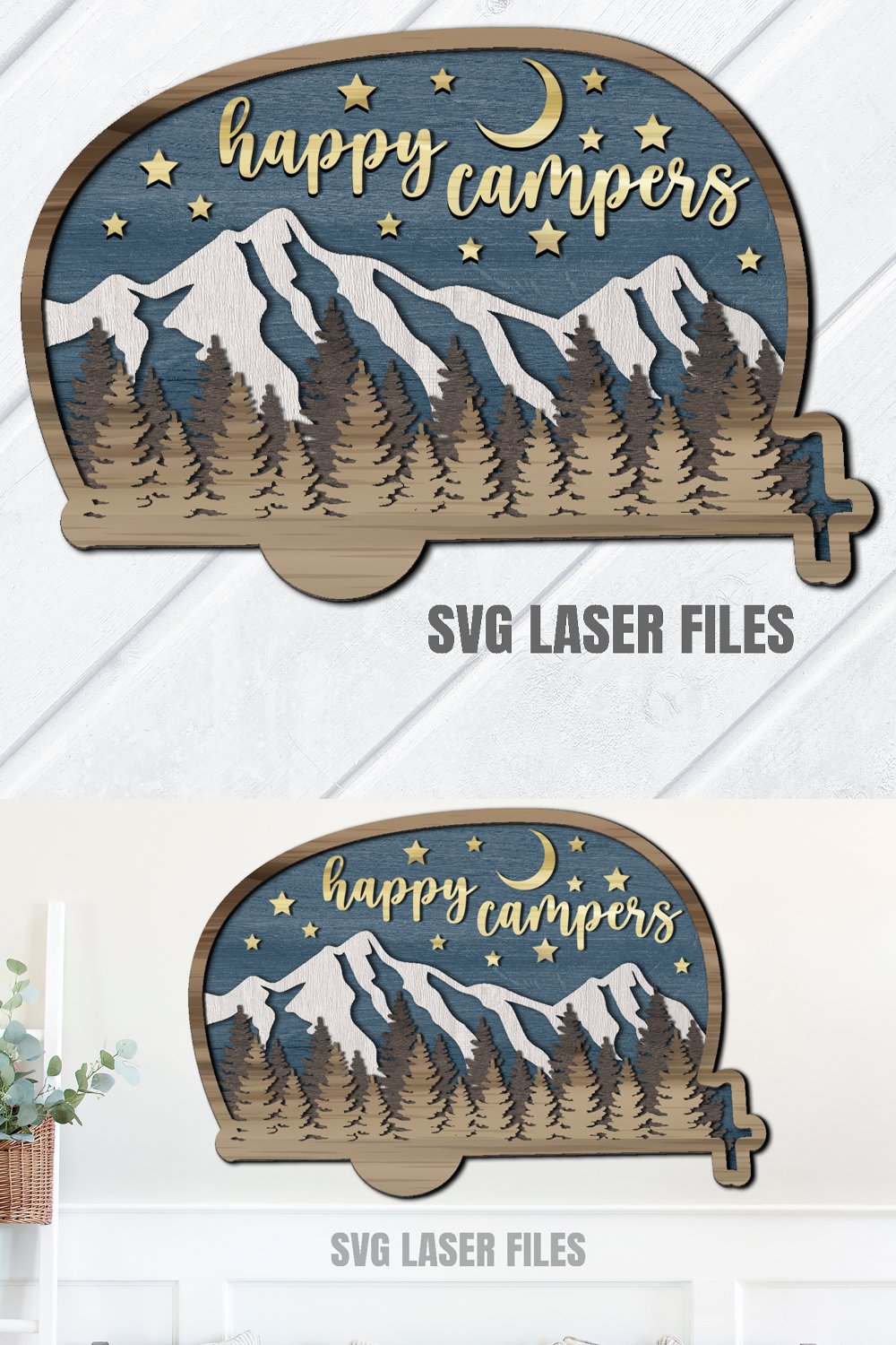 Happy Campers SVG Laser Cut Files | Camping Sign SVG