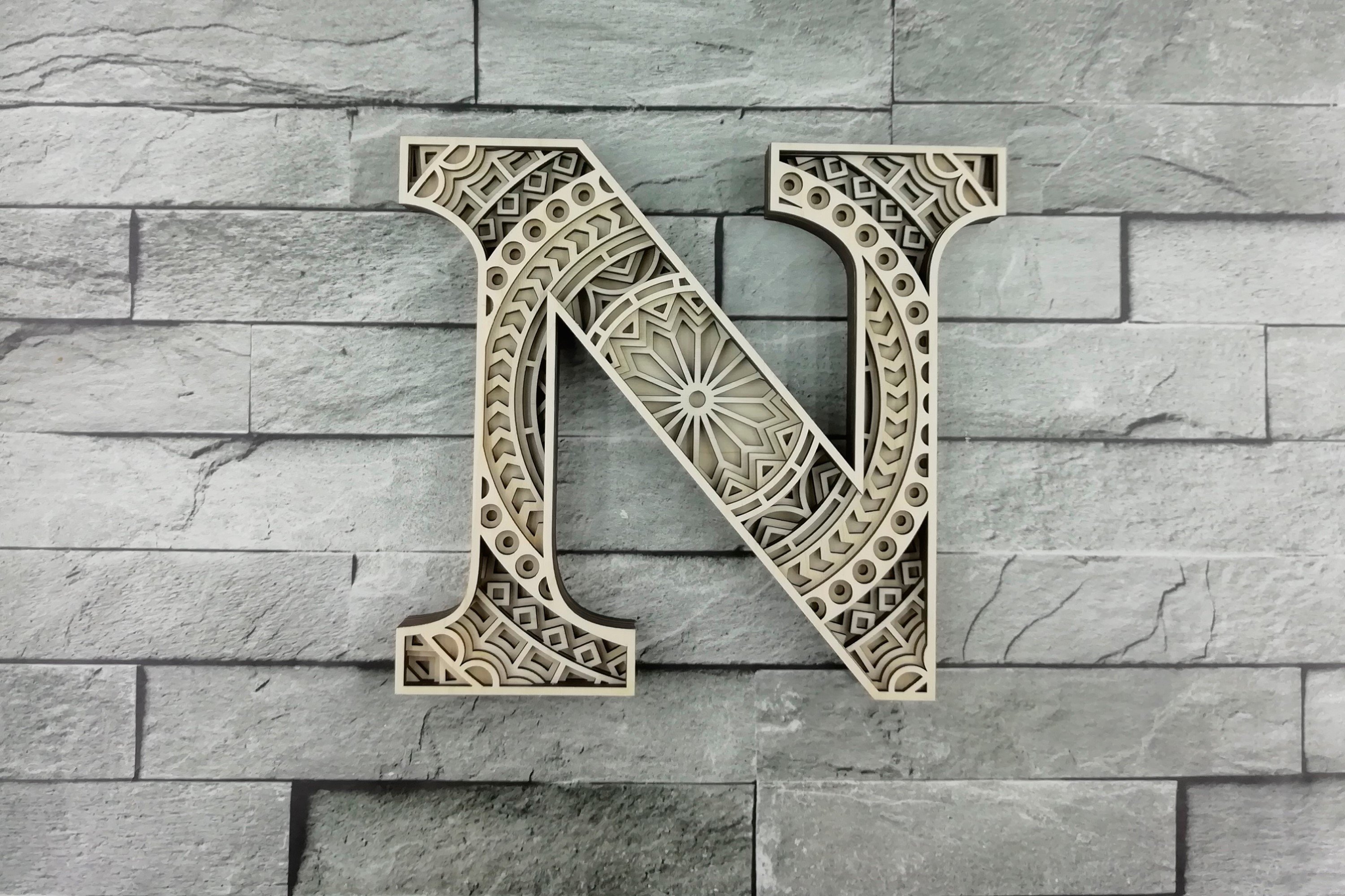 Layered Letter N, Layered letters SVG, Multilayer (898068)