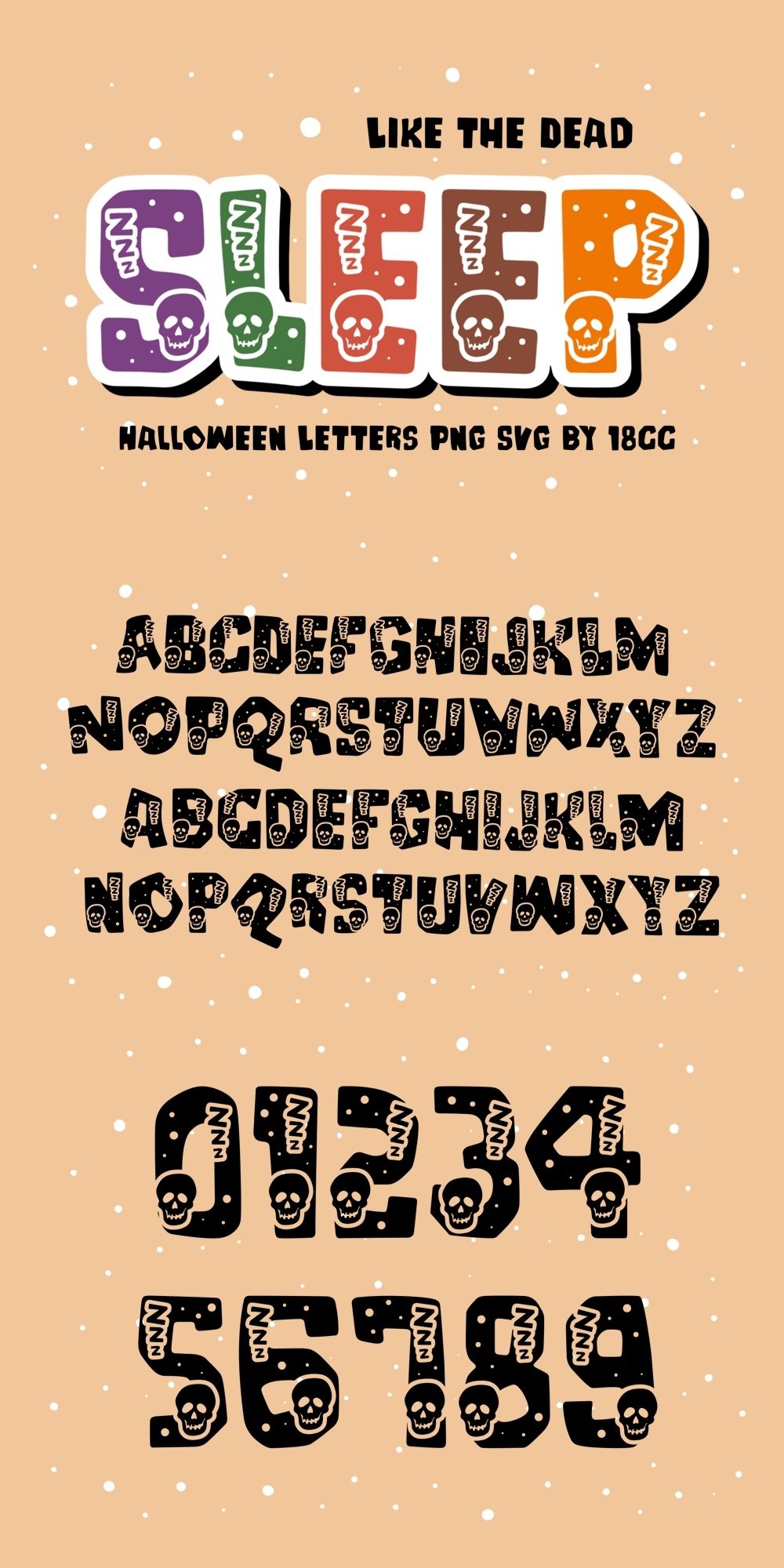 Sleep Like the Dead Alphabet Letters PNG SVG